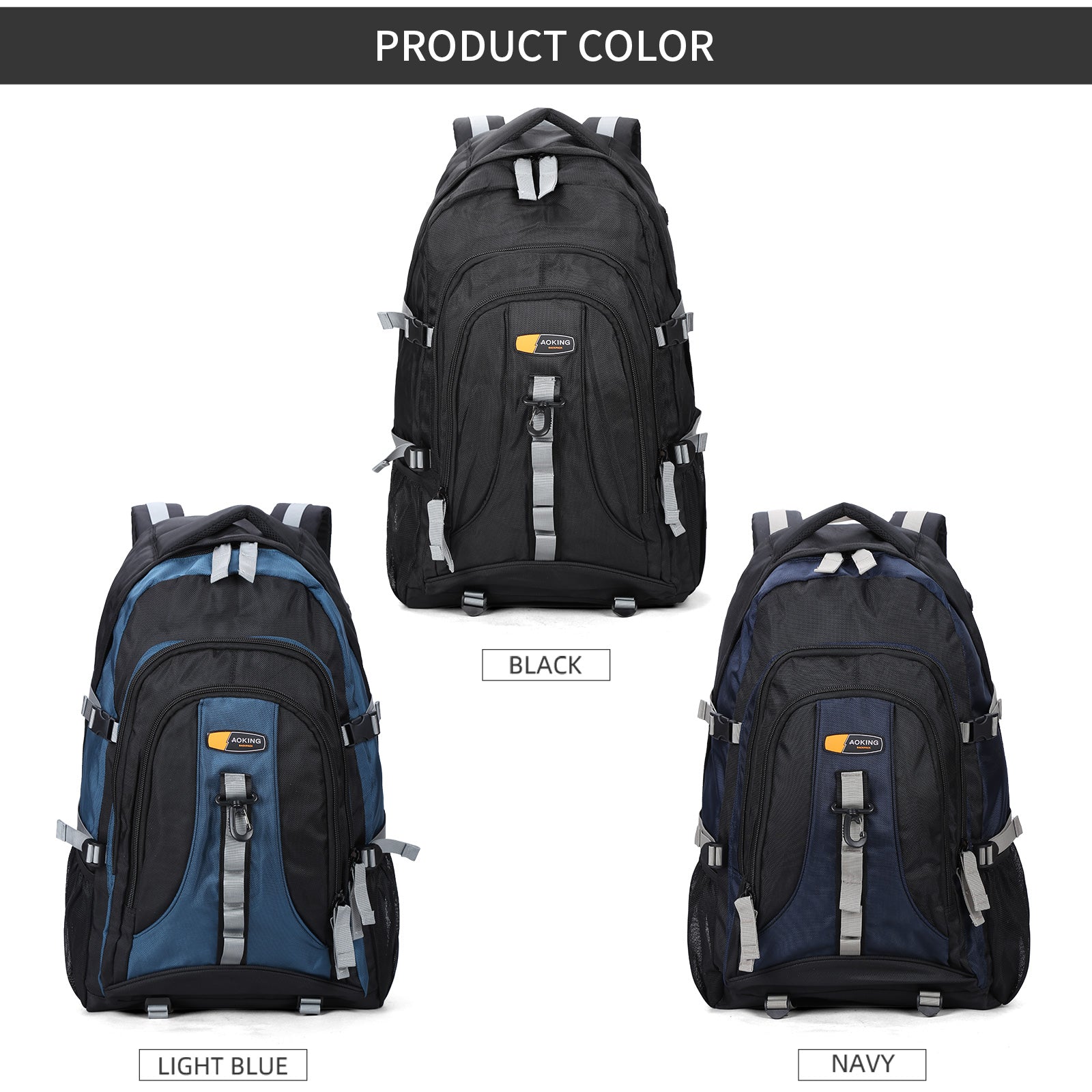 Aoking Backpack Black Casual Backpack Student Bag H997