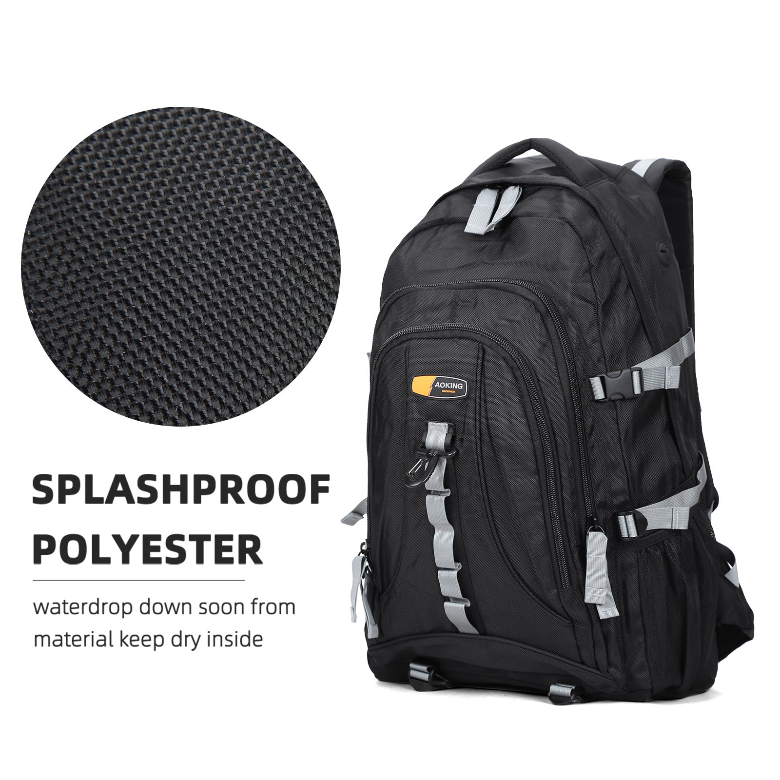 Aoking Backpack Black Casual Backpack Student Bag H997