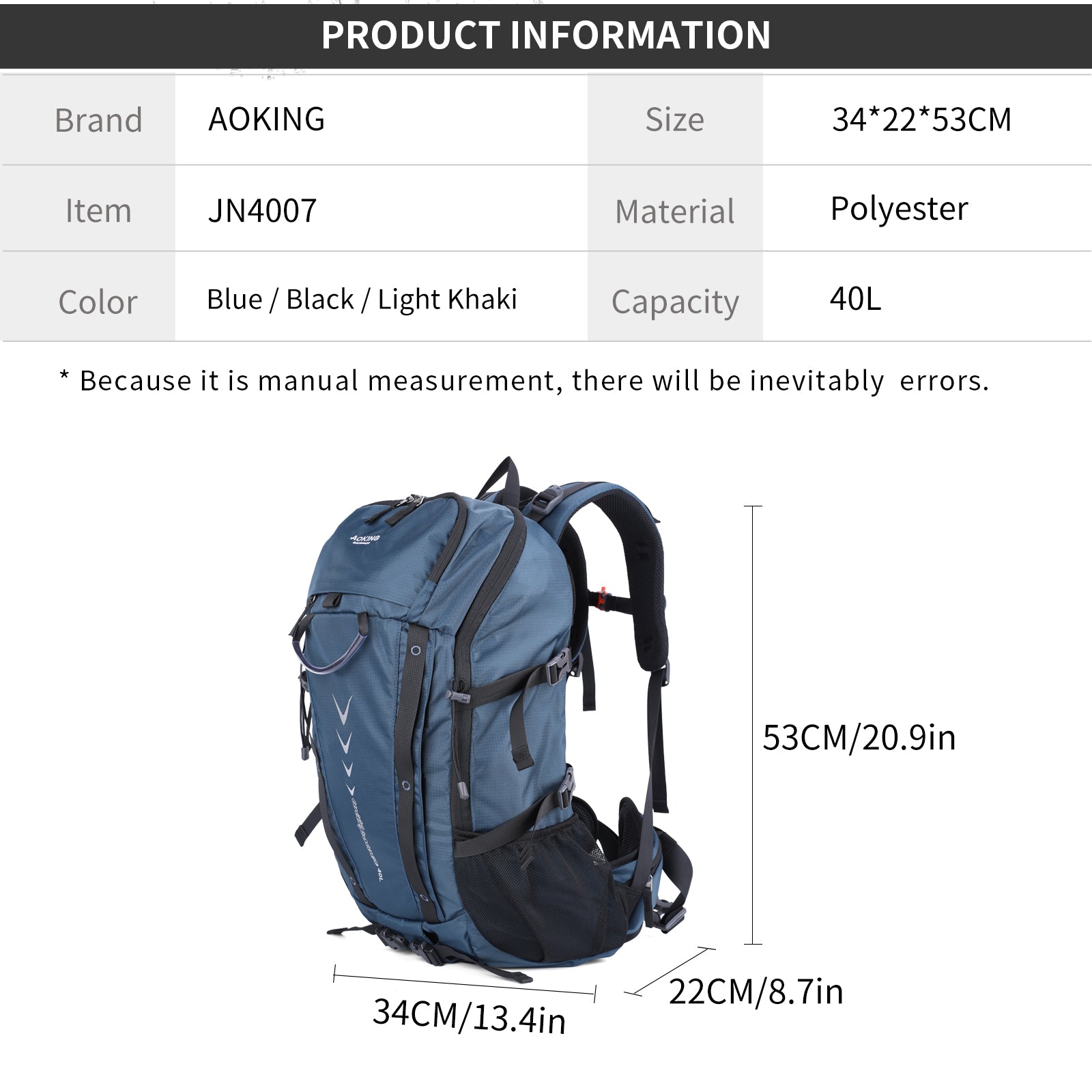 Aoking durable Hiking Backpack Casual Backpack JN4007