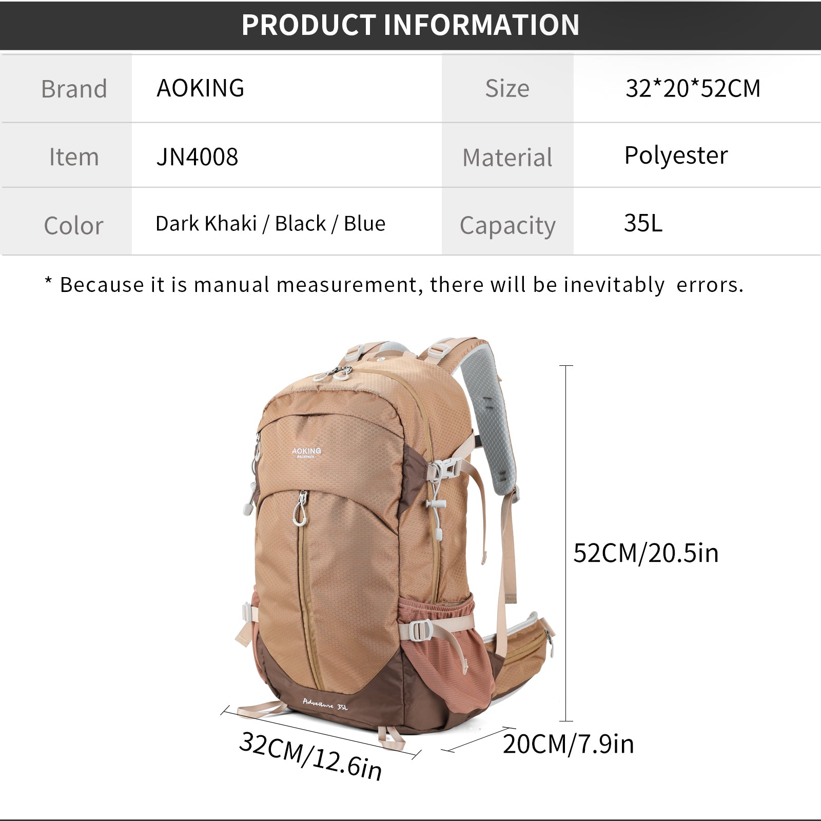 Aoking durable Hiking Backpack Casual Backpack JN4008