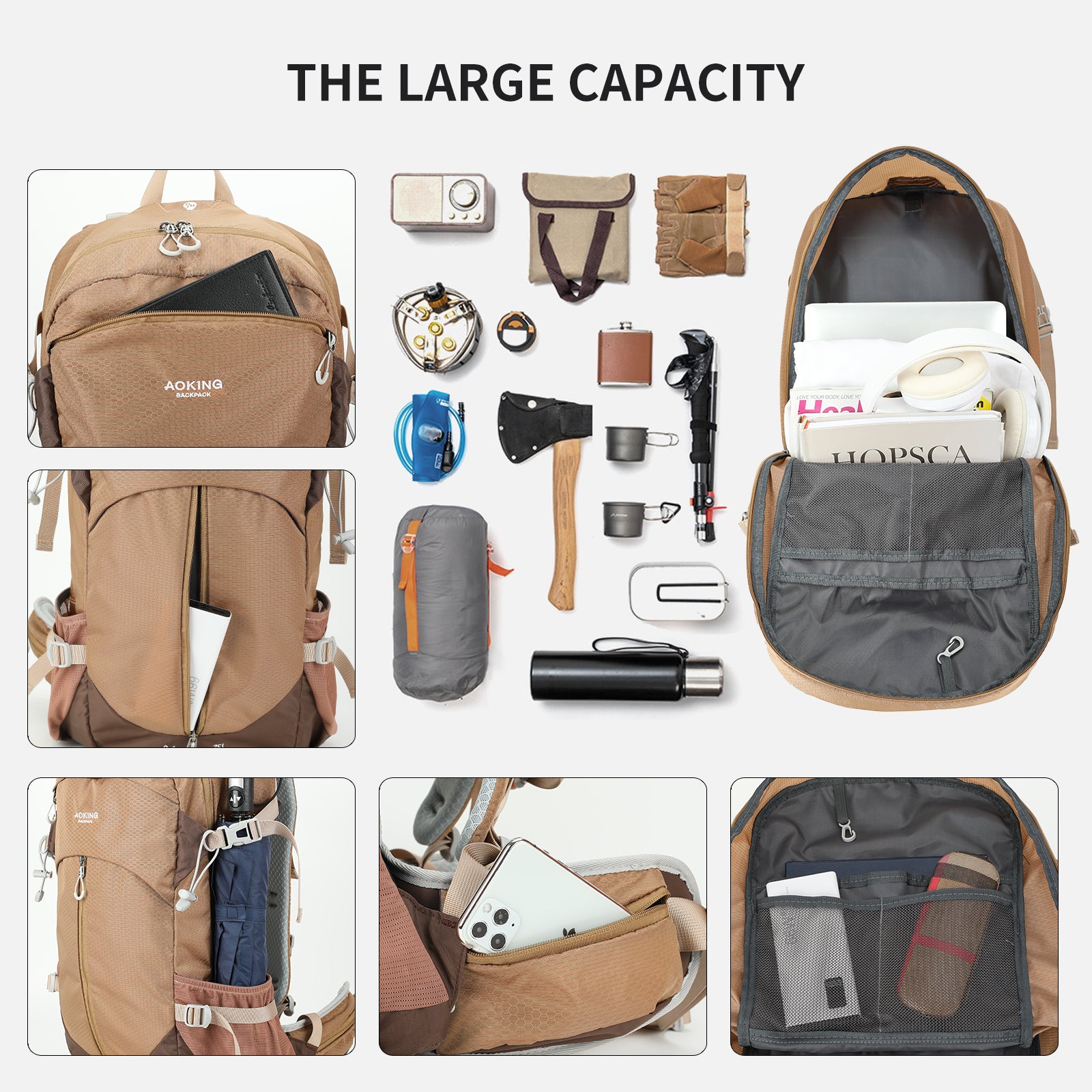 Aoking durable Hiking Backpack Casual Backpack JN4008