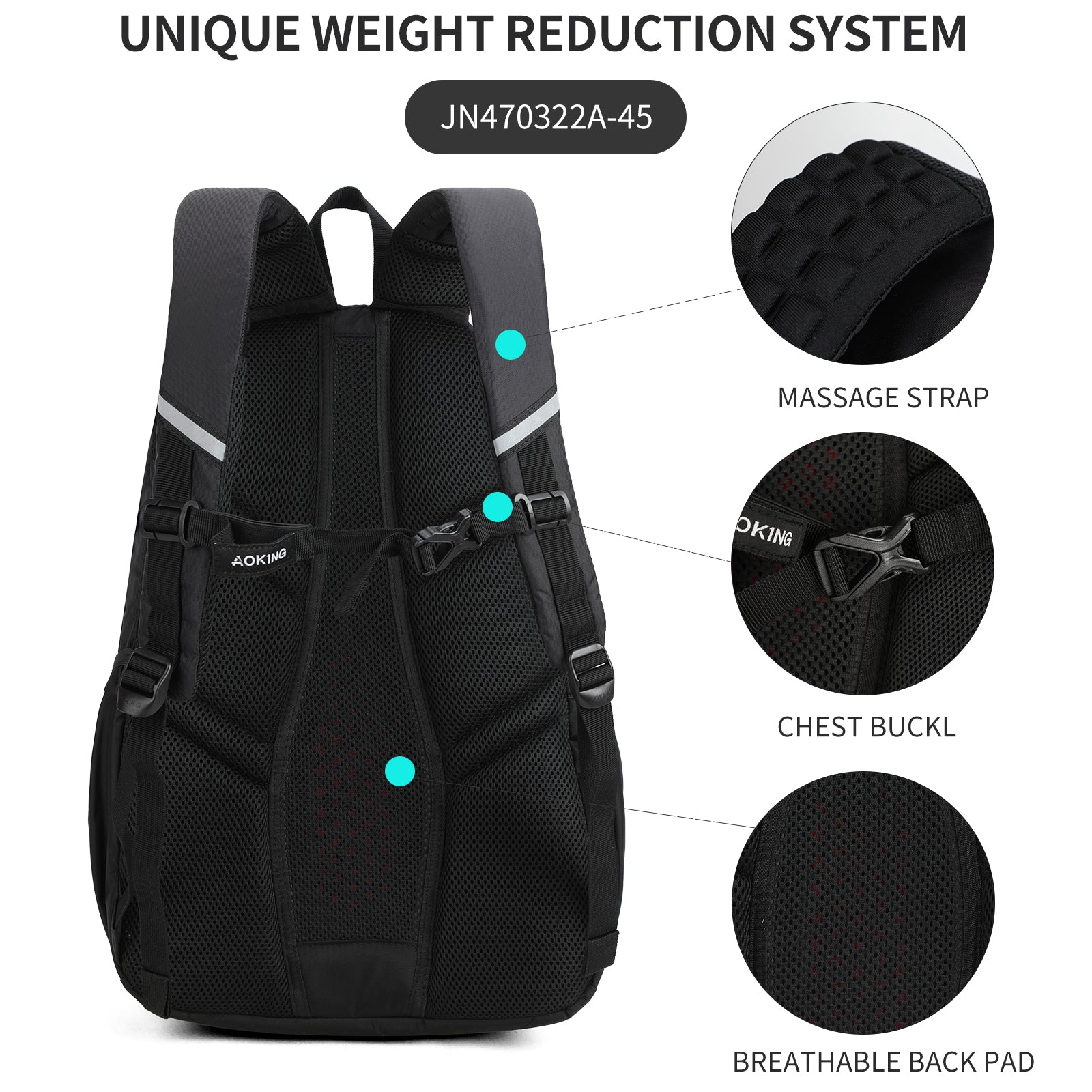 Aoking Backpack Lightweight Casual Backpack JN470322A-45