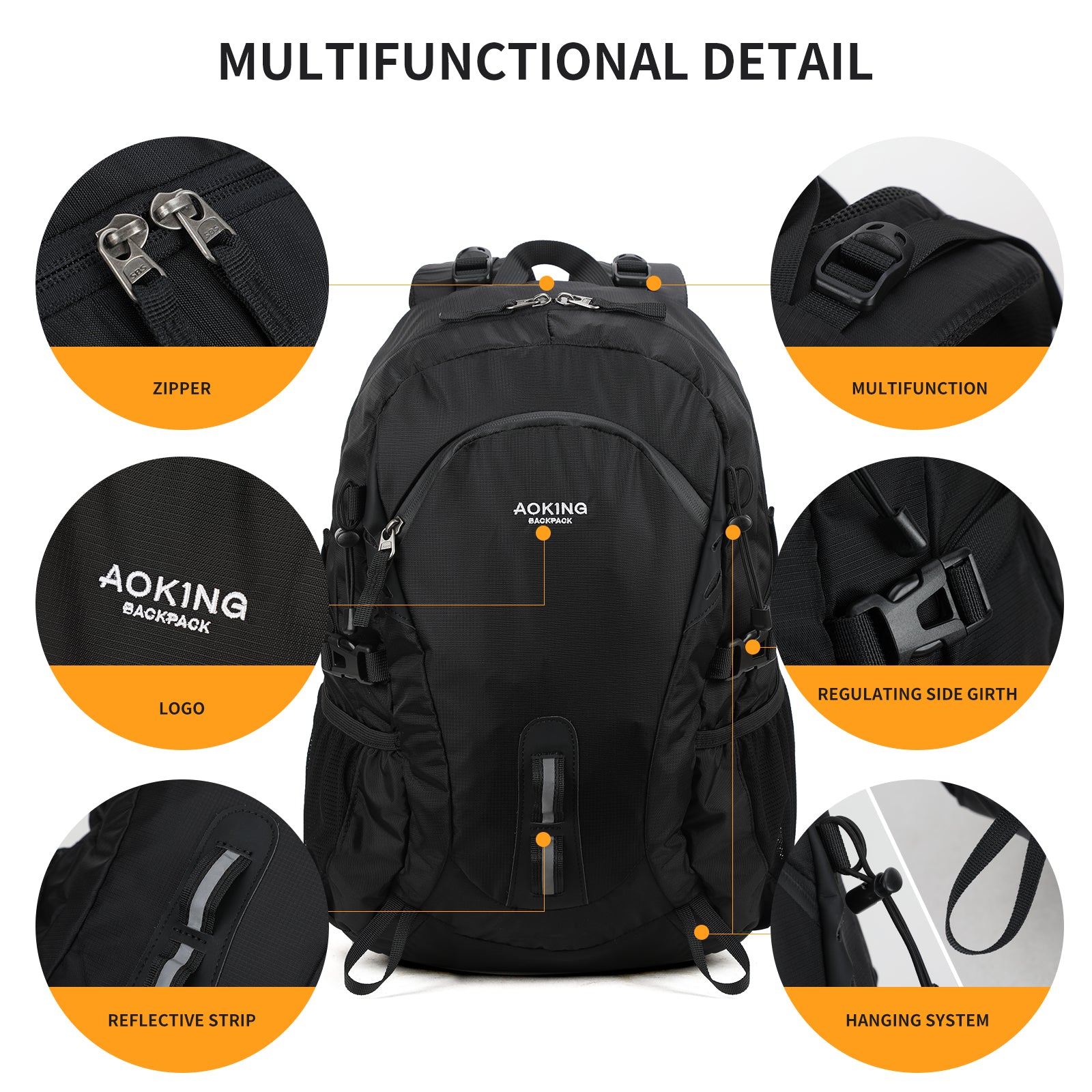 Aoking Backpack Large Capacity Casual Backpack Outdoor Bag JN79877
