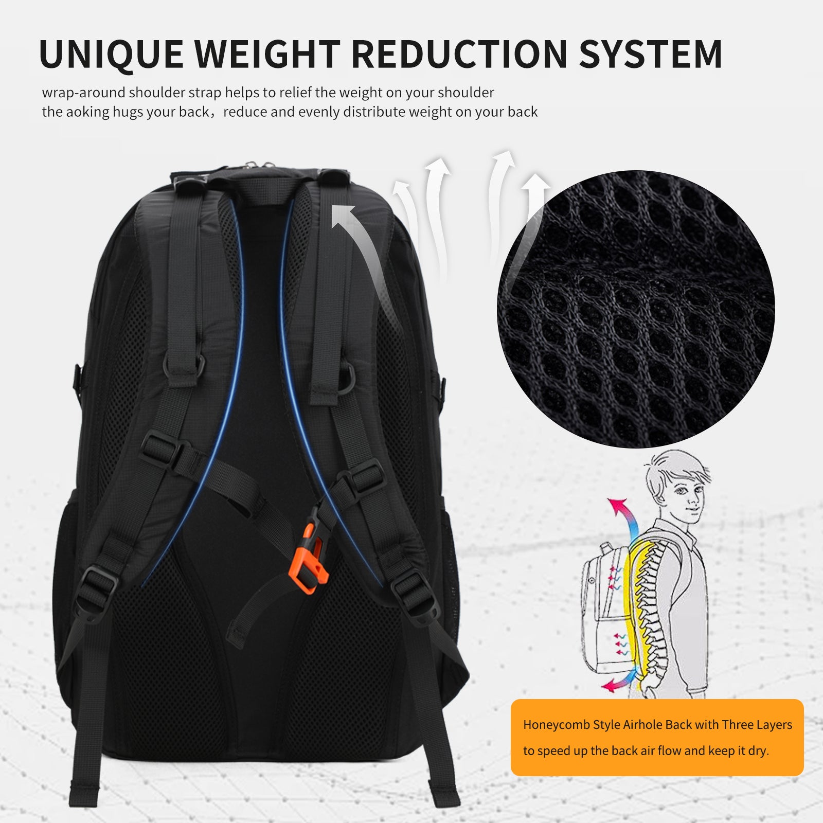 Aoking Backpack Large Capacity Casual Backpack Outdoor Bag JN79877