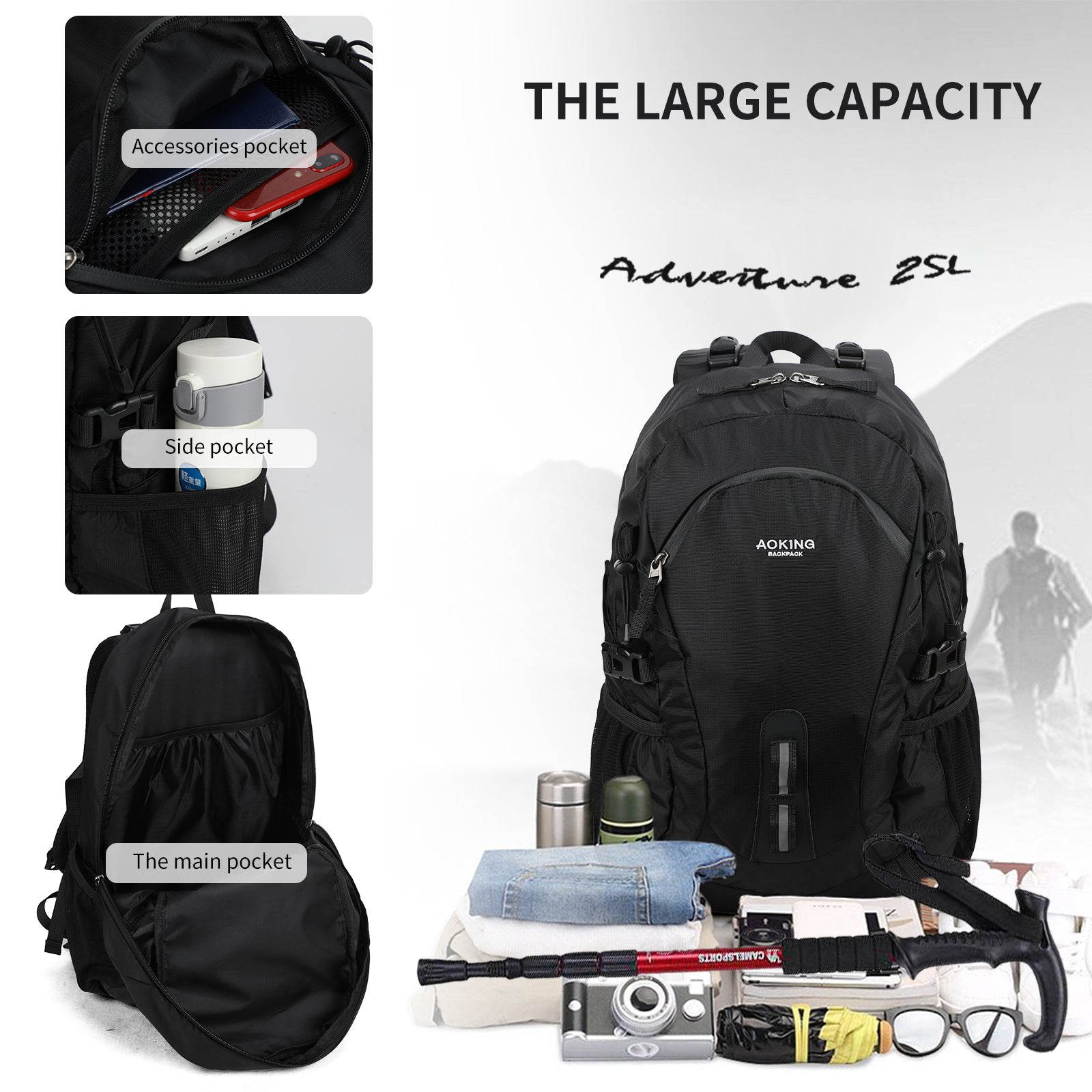 Aoking Backpack Large Capacity Casual Backpack Outdoor Bag JN79877