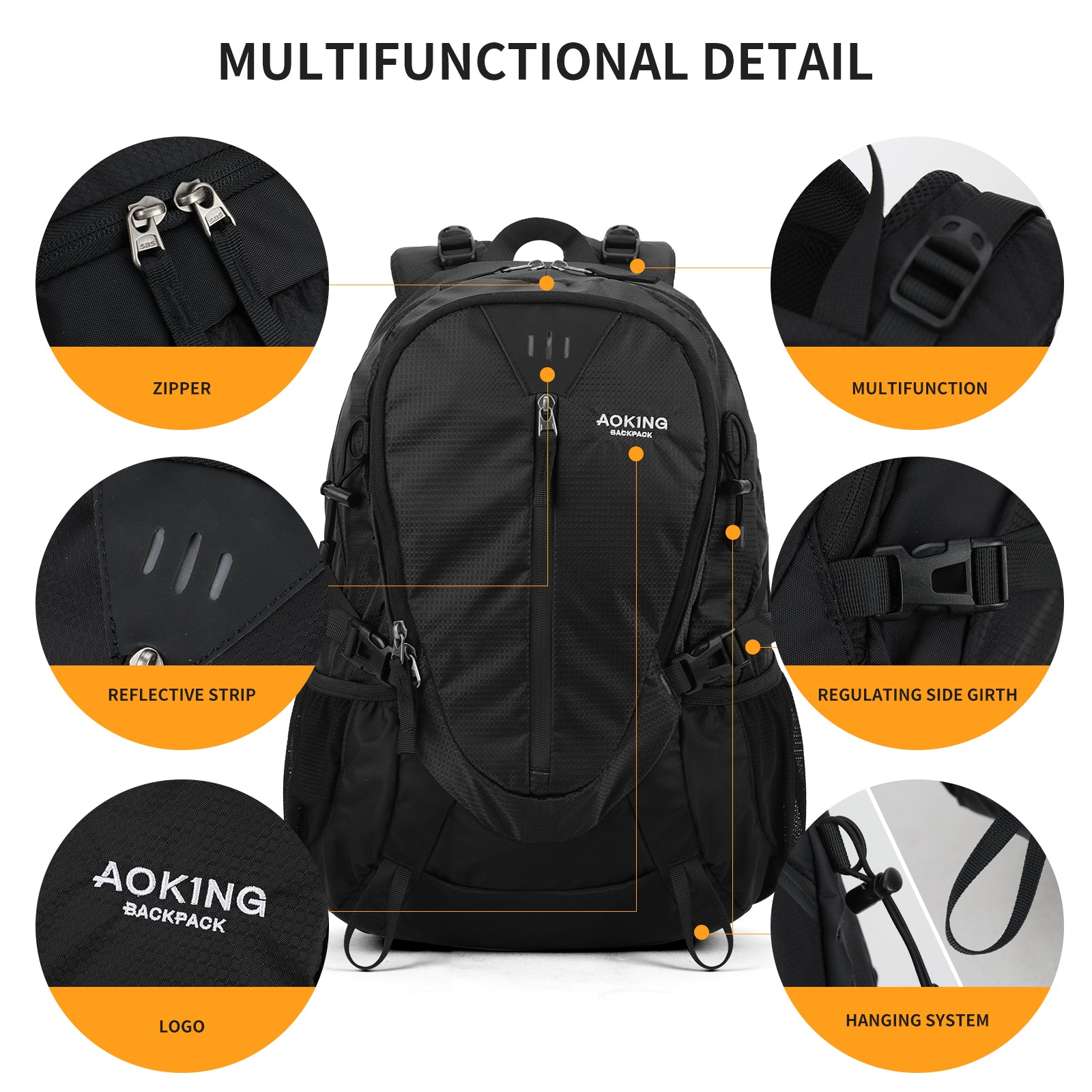 Aoking Backpack Large Capacity Casual Backpack Outdoor Bag JN79878