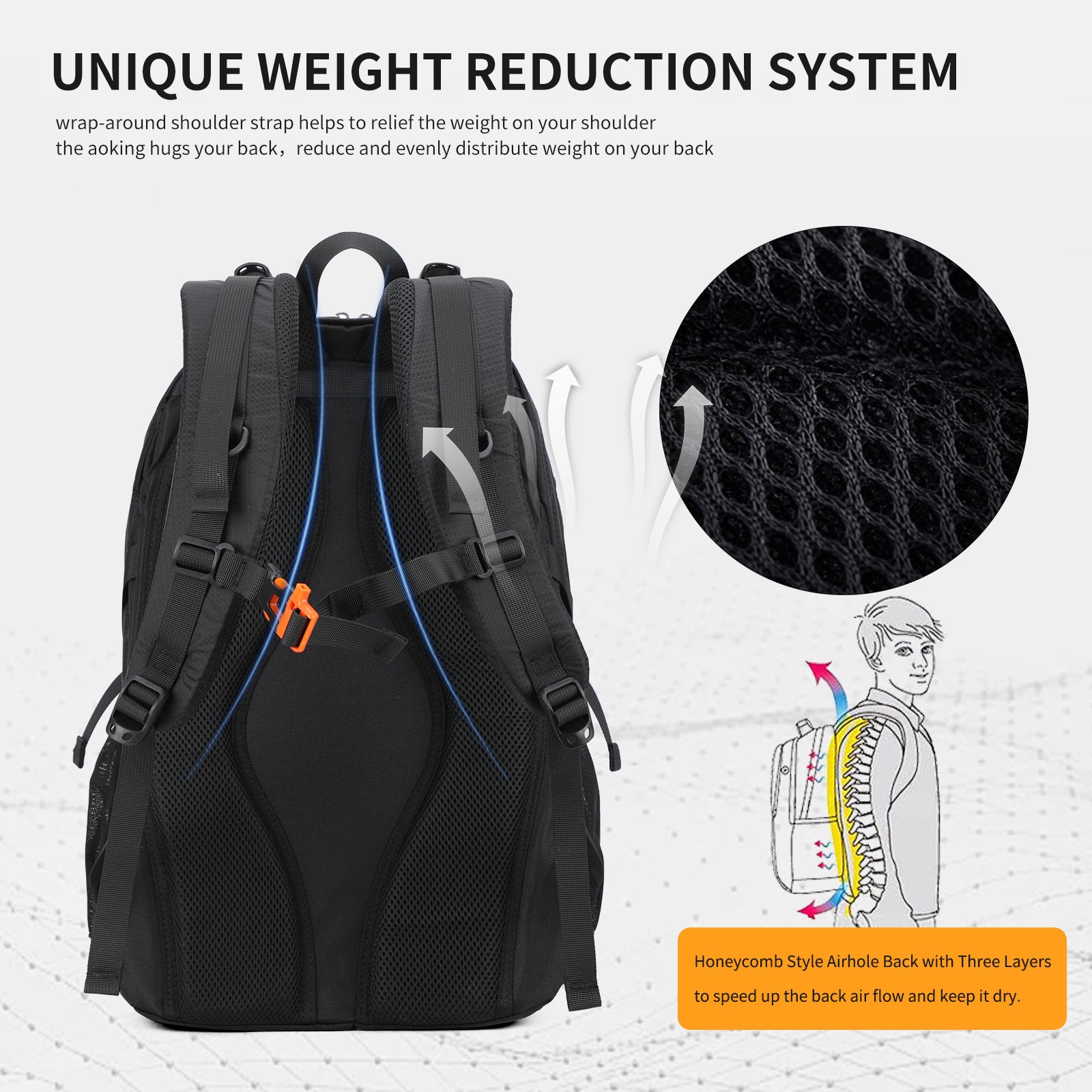 Aoking Backpack Large Capacity Casual Backpack Outdoor Bag JN79878