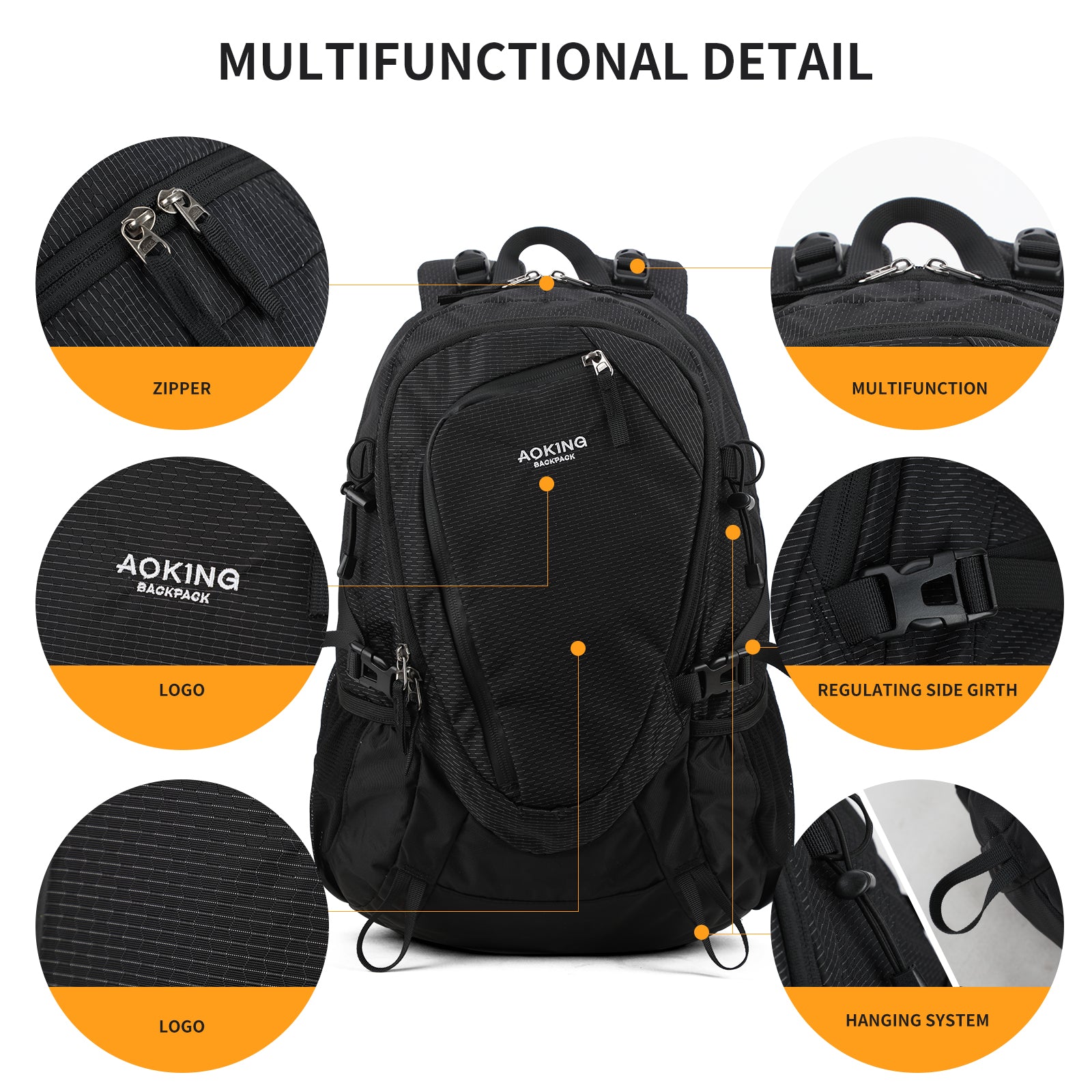 Aoking Backpack Large Capacity Casual Backpack Outdoor Bag JN79879
