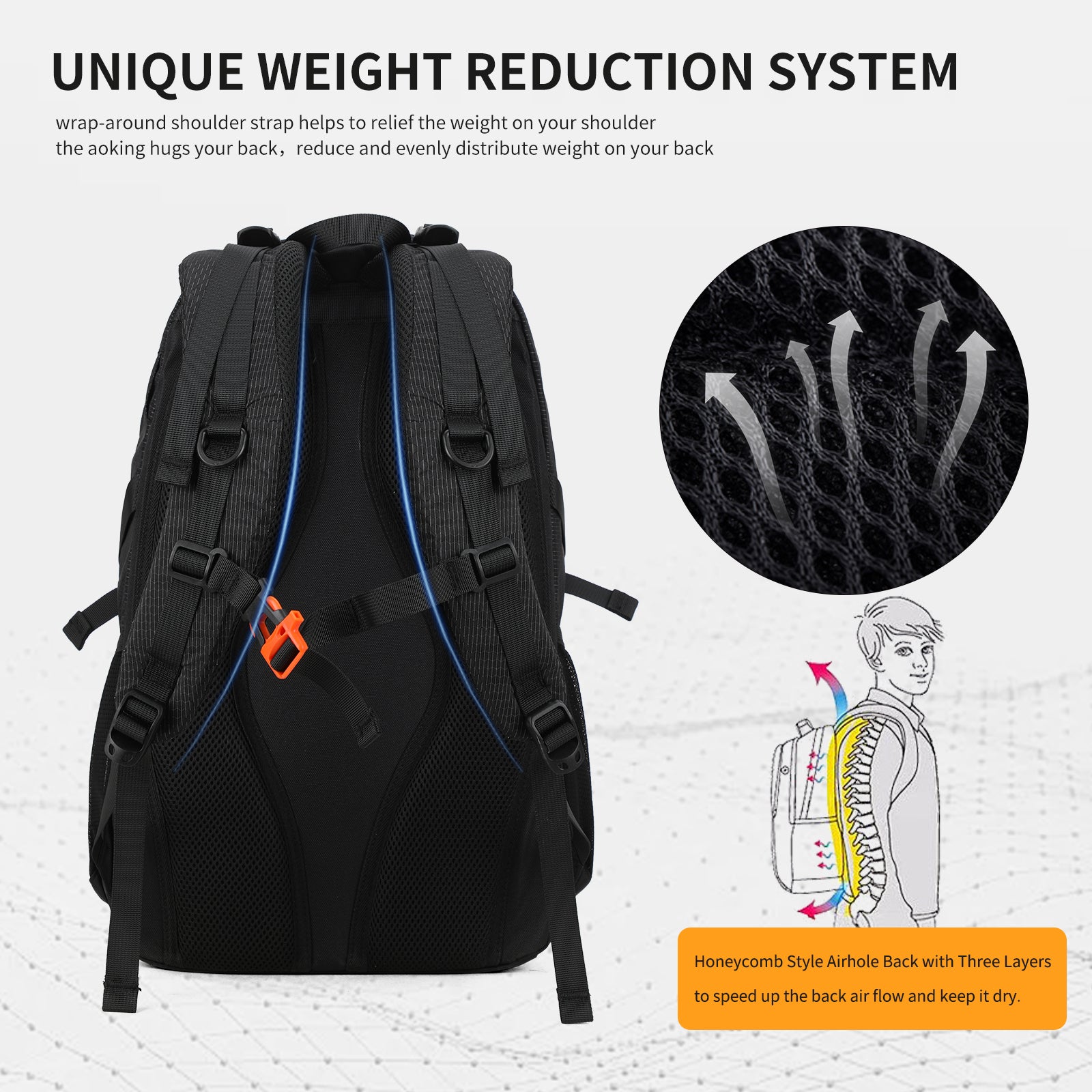 Aoking Backpack Large Capacity Casual Backpack Outdoor Bag JN79879