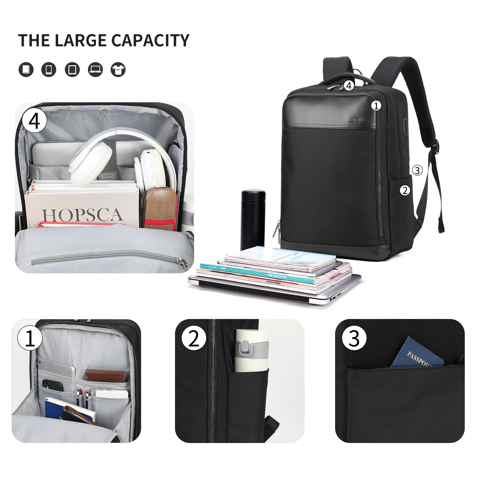 Aoking Fashion Backpack Laptop Business Backpack SN2120