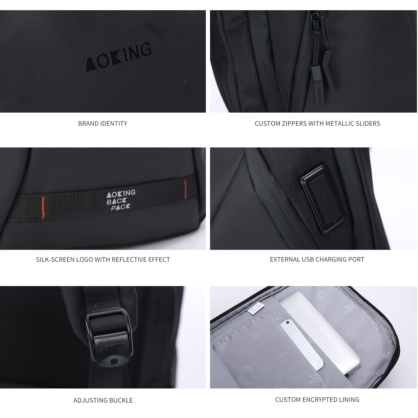 Aoking Laptop Business Office Backpack Lightweight Backpack SN2259