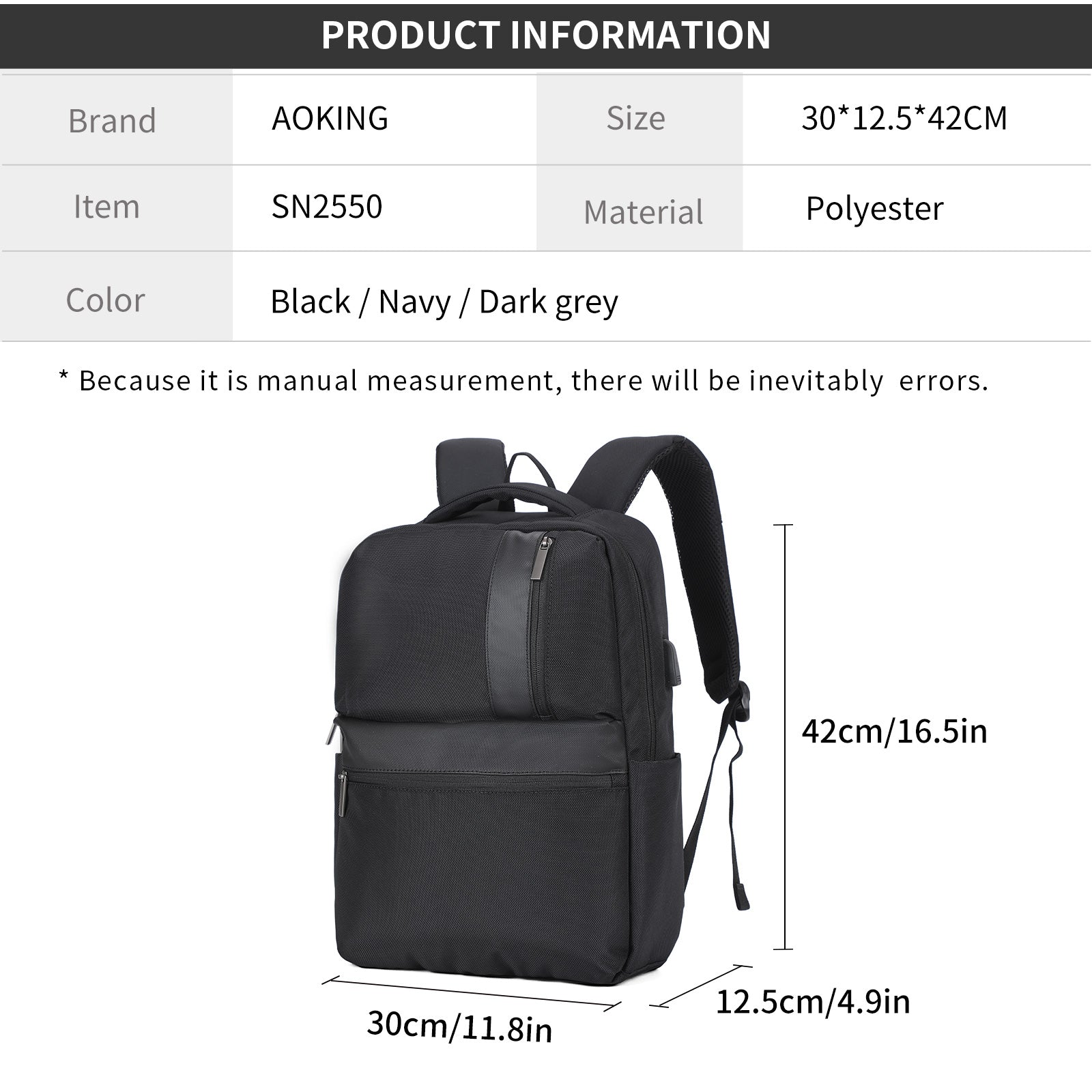 Aoking Fashion Backpack Laptop Business Backpack SN2550