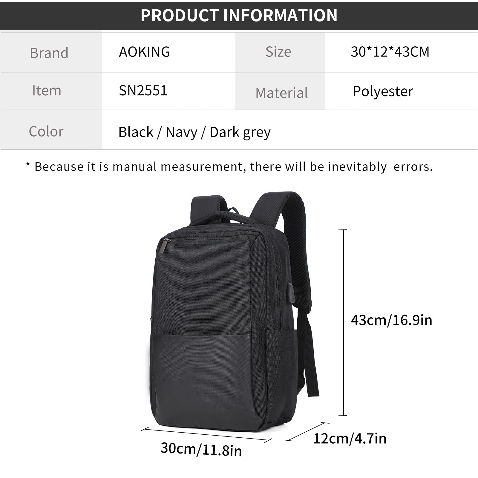 Aoking Fashion Backpack Laptop Business Backpack SN2551