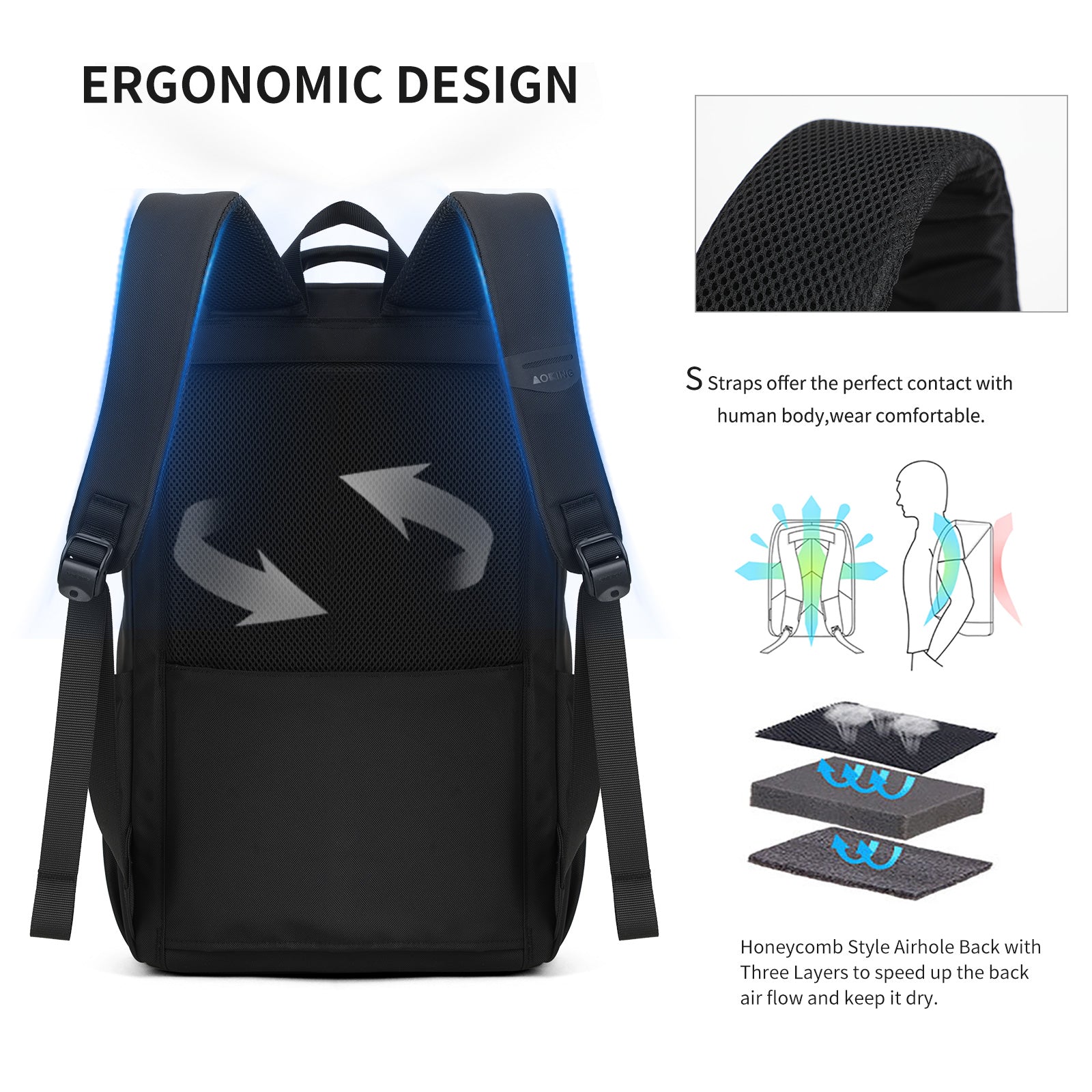 Aoking Backpack Business Laptop Men Backpack SN2640