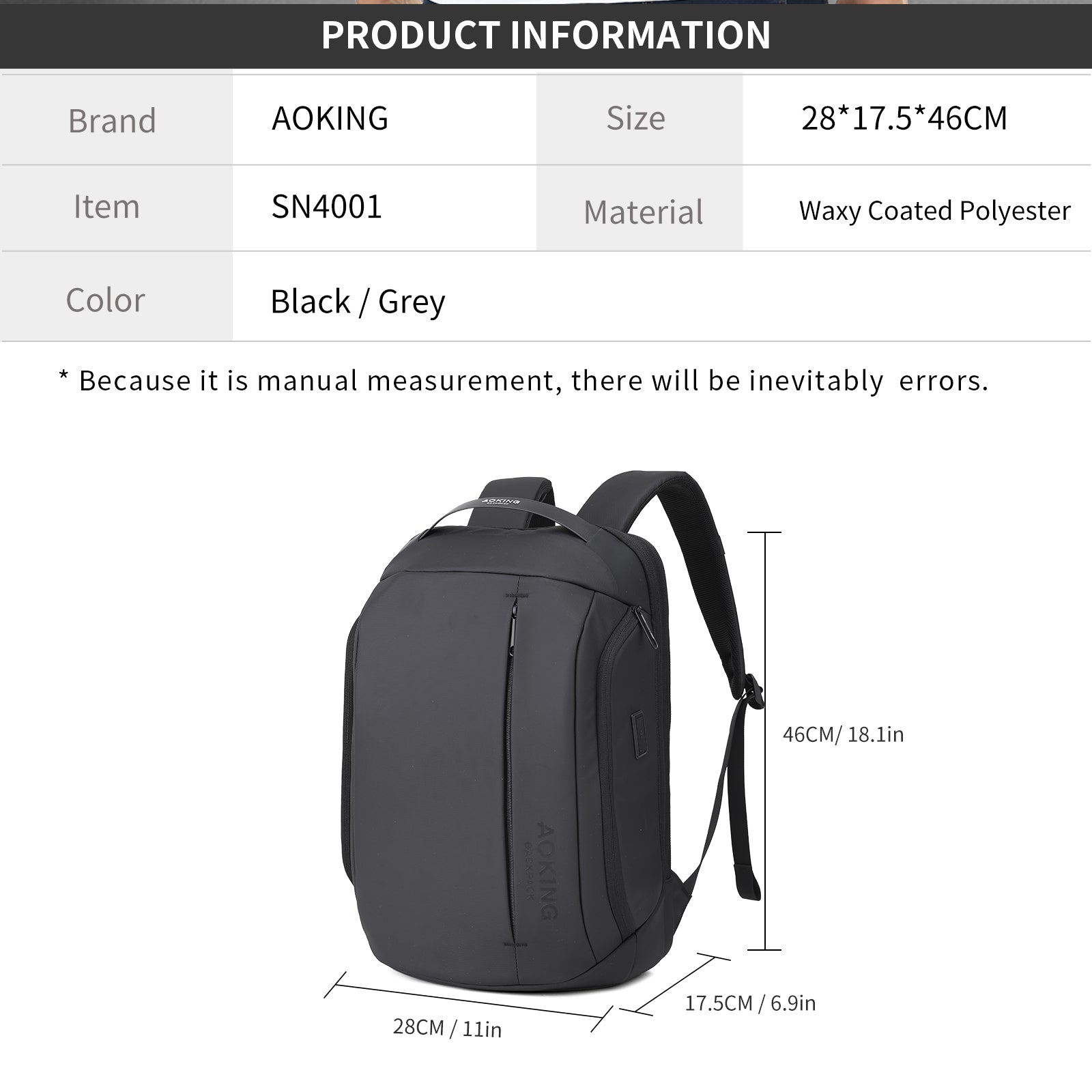 Aoking Lightweight Laptop Business Office Backpack SN4001
