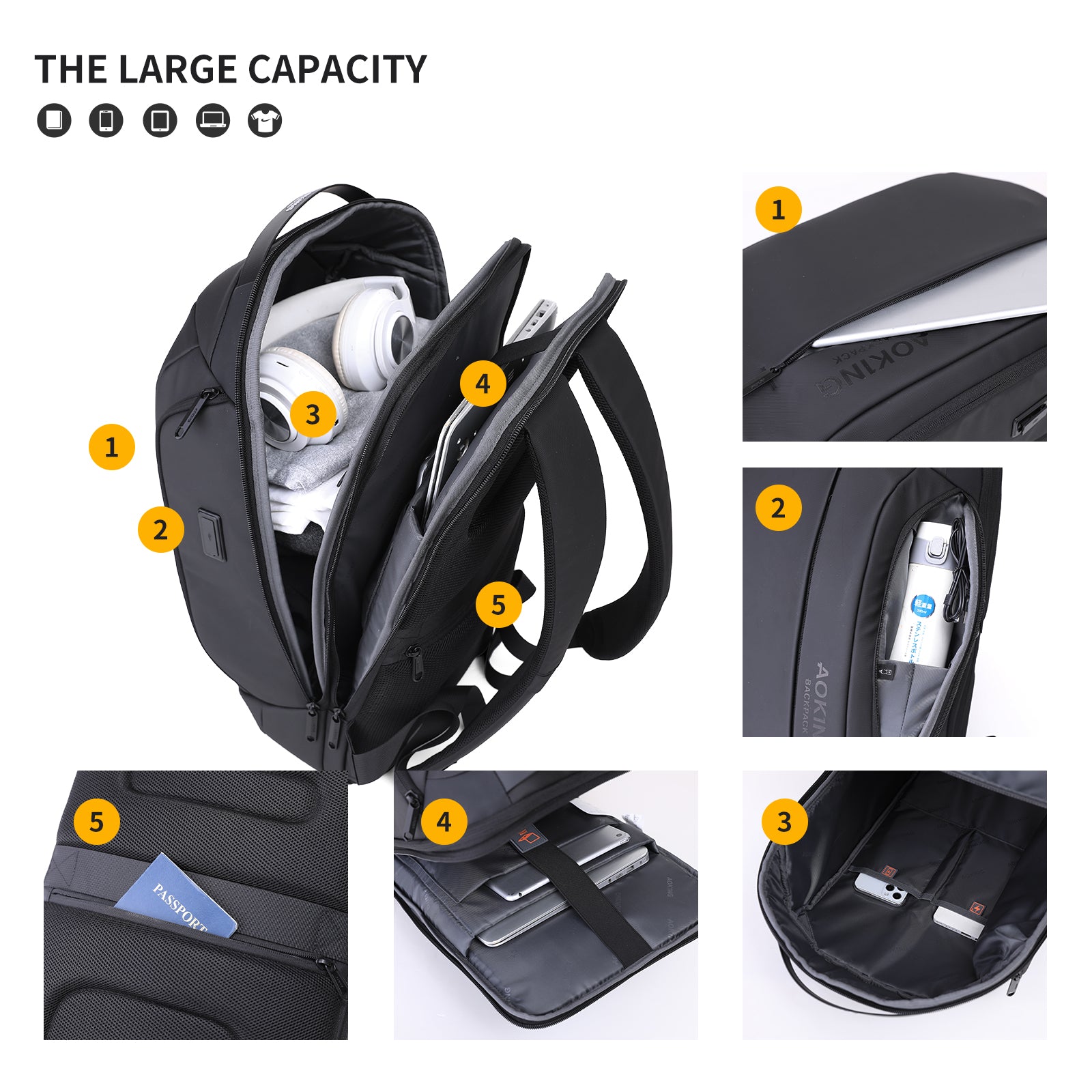 Aoking Lightweight Laptop Business Office Backpack SN4001