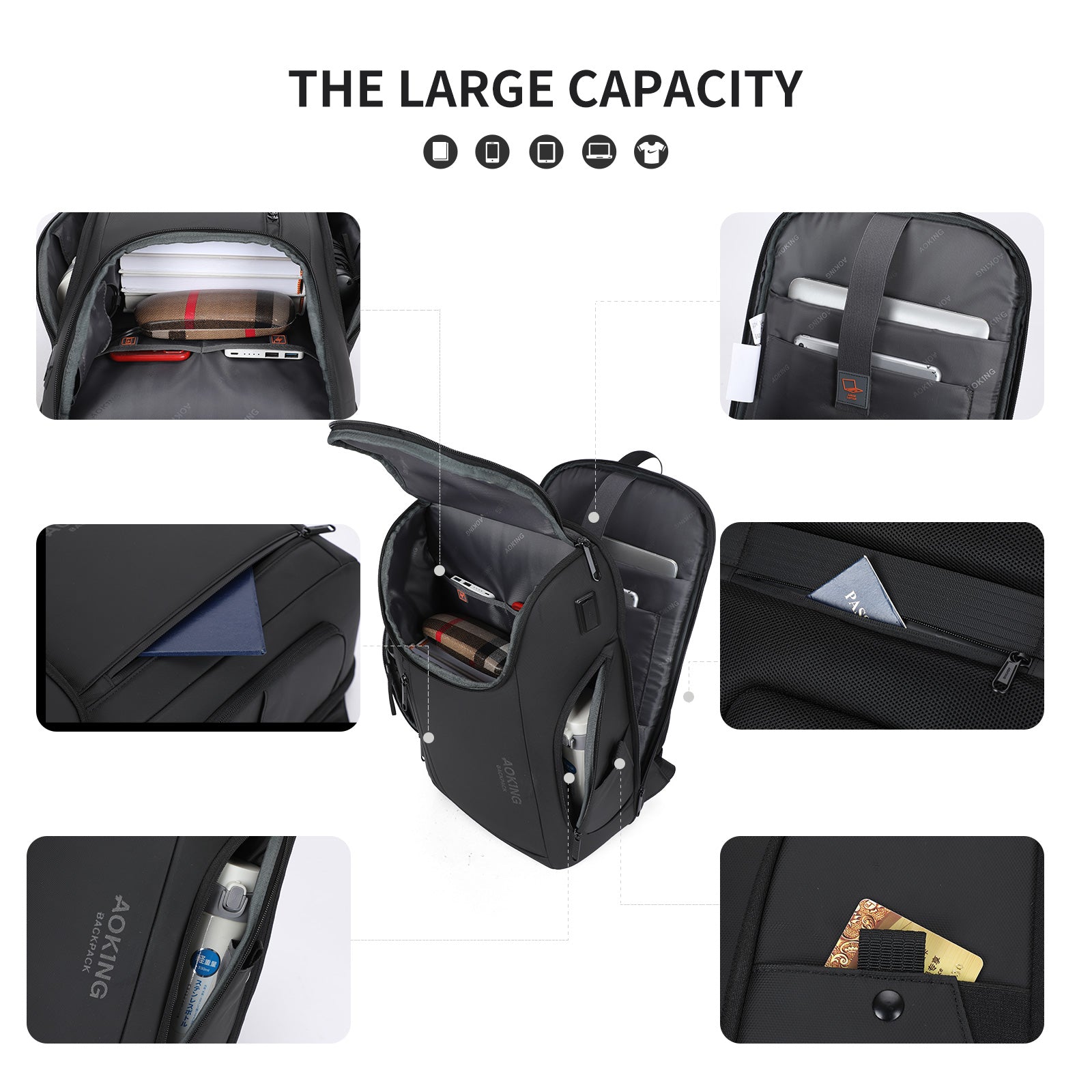 Aoking Fashion Backpack Laptop Business Backpack SN4008