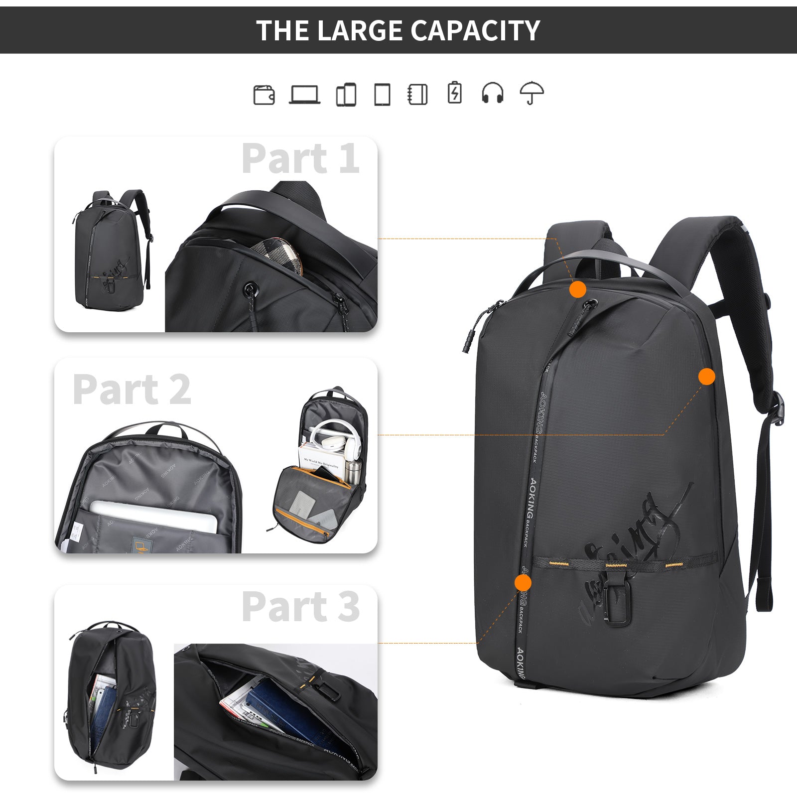 Aoking Waterproof Business Laptop Backpack SN4071