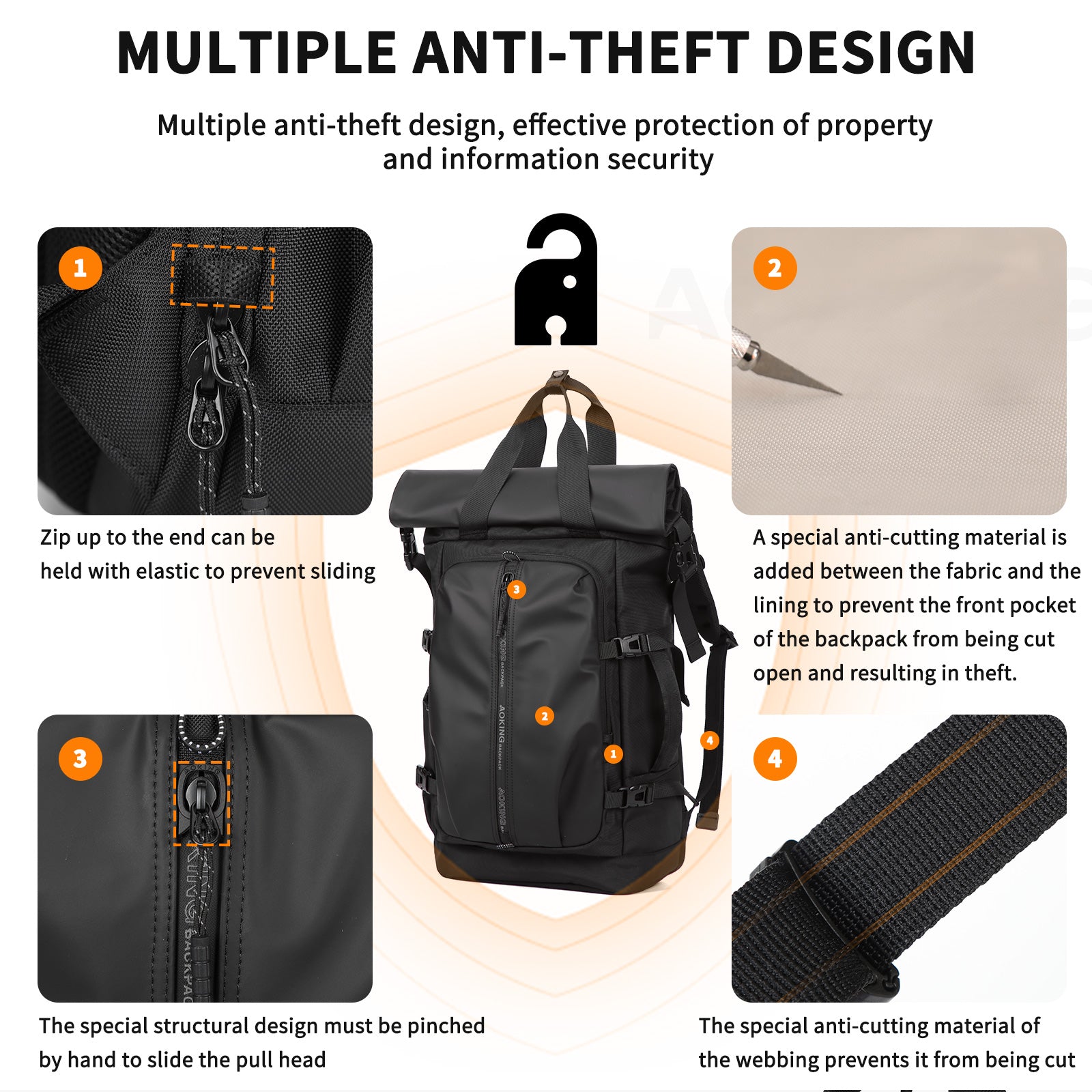 Aoking Lightweight Anti-Theft Backpack Laptop Backpack SN41340F