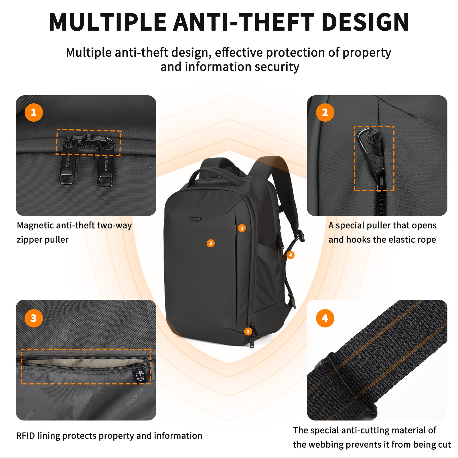 Aoking Lightweight Anti-Theft Backpack Laptop Backpack SN41385F