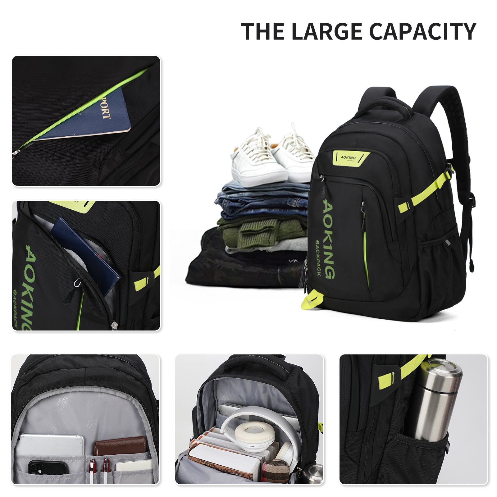 Aoking Backpack Large Capacity Casual Backpack Student Bag SN57605-7B