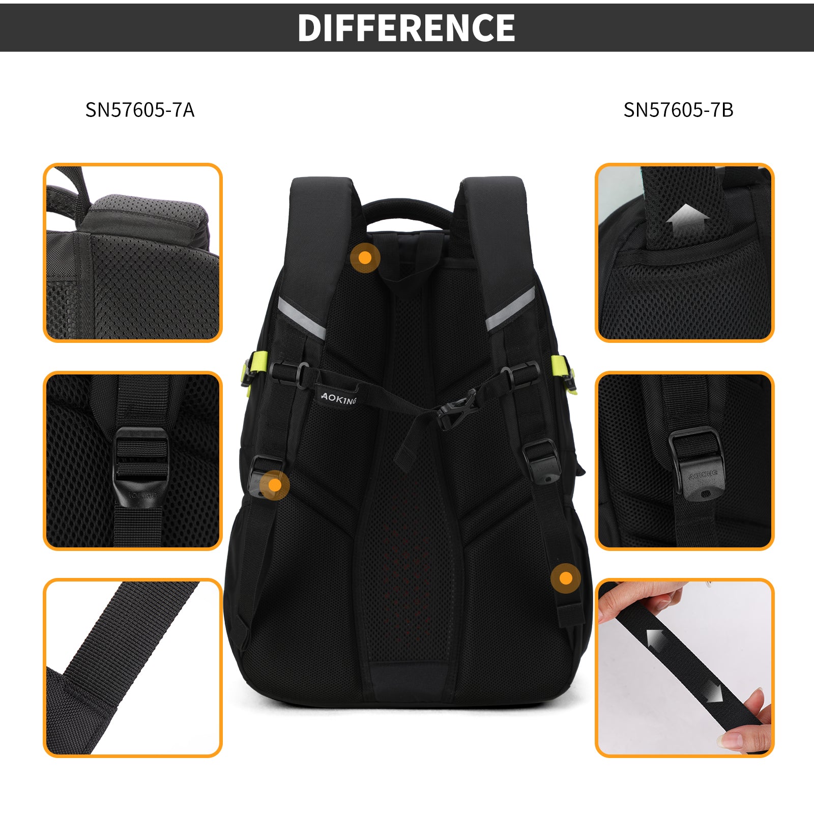 Aoking Backpack Large Capacity Casual Backpack Student Bag SN57605-7B