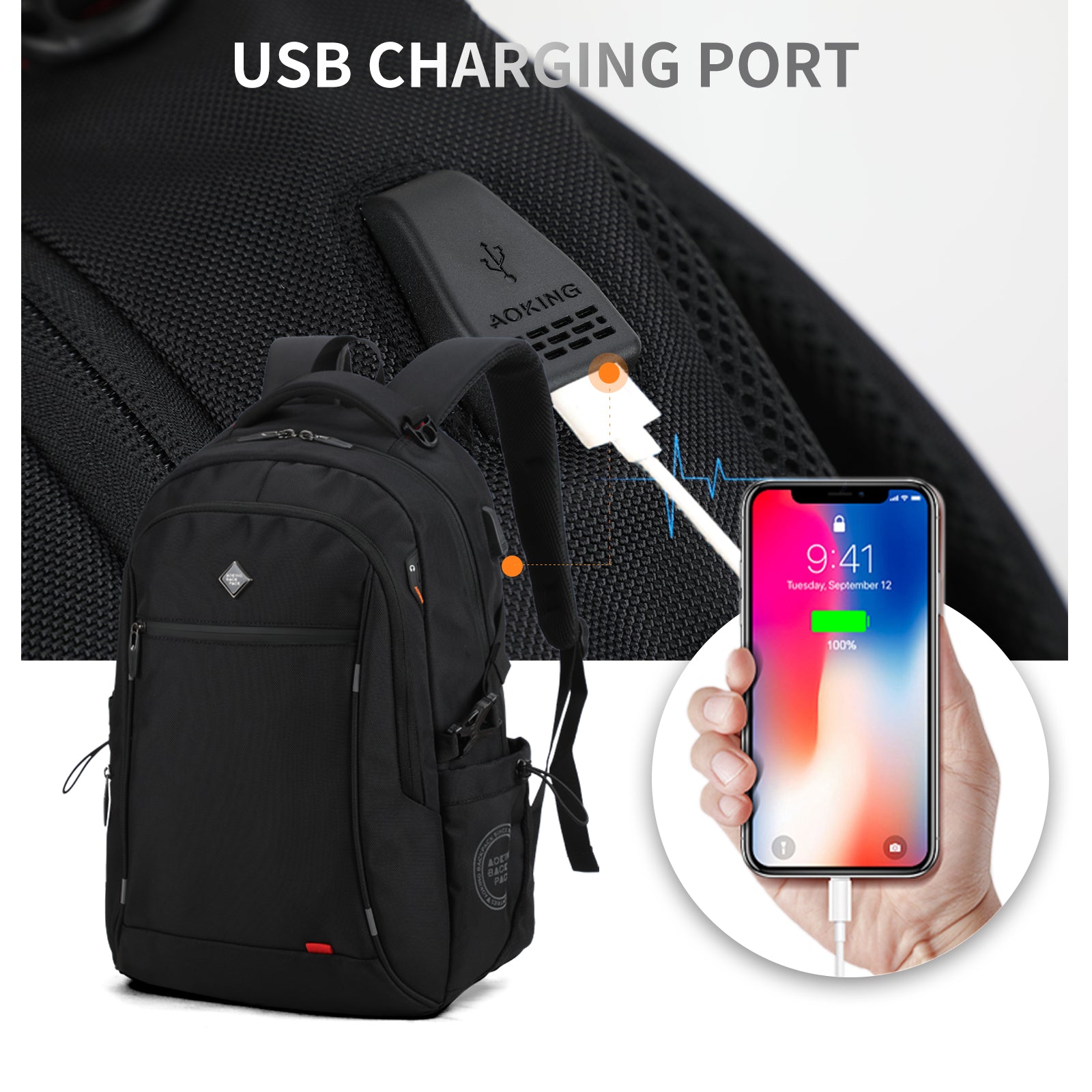 Aoking 15.6''Laptop Business Office Backpack Large Capacity Backpack SN67687-2