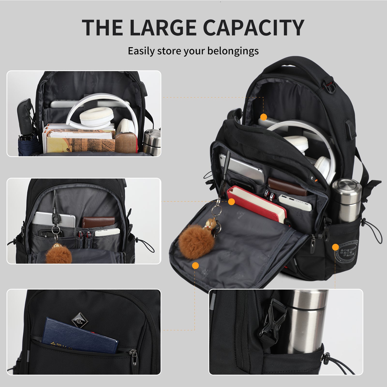 Aoking 15.6''Laptop Business Office Backpack Large Capacity Backpack SN67687-2
