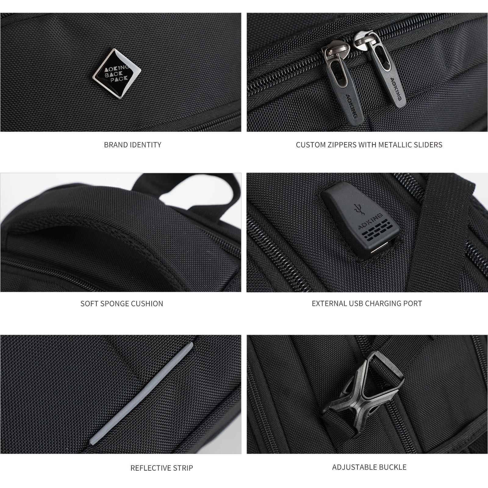 Aoking 15.6''Laptop Business Office Backpack Large Capacity Backpack SN97095