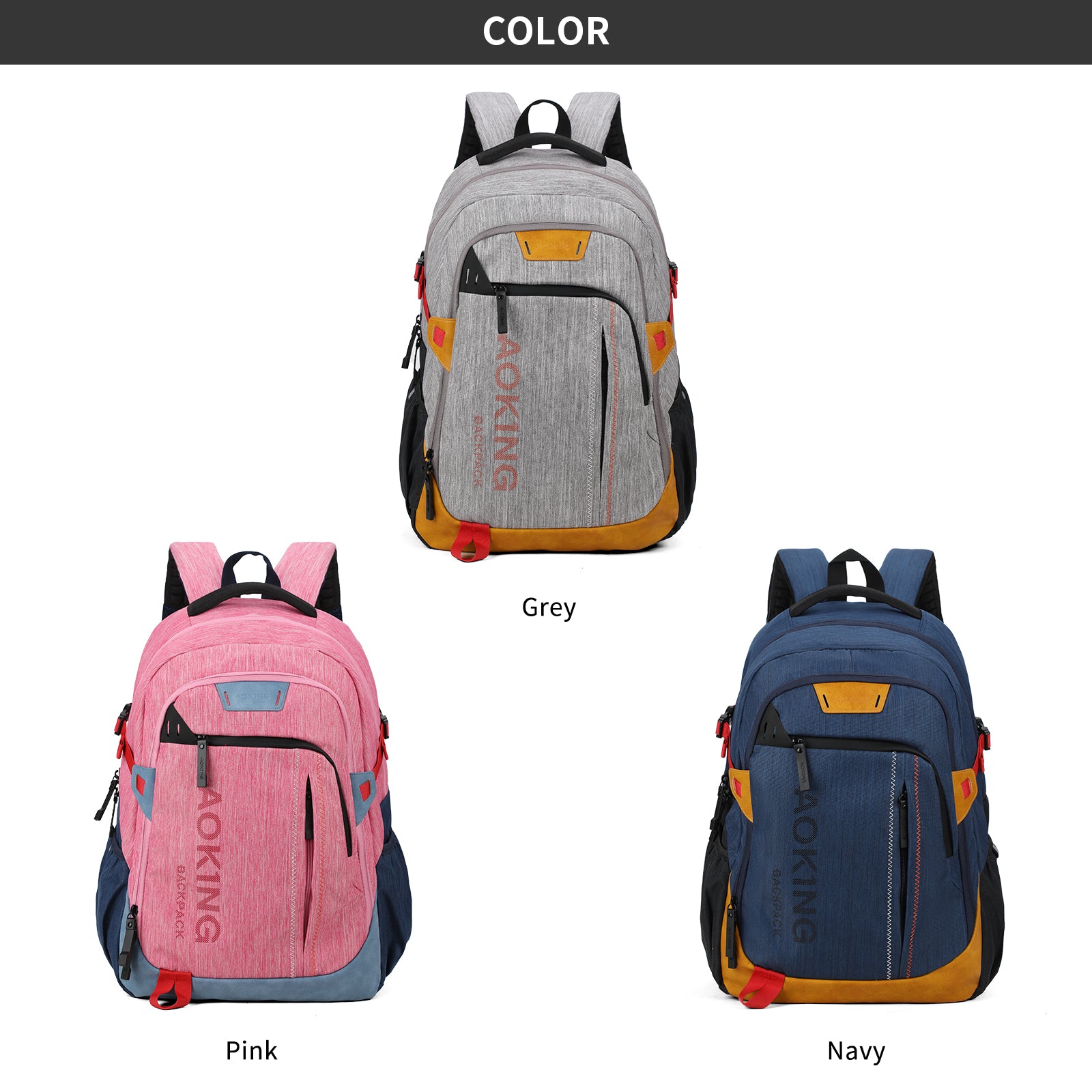 Aoking Backpack Large Capacity Casual Backpack Student Bag SNX6077-7A
