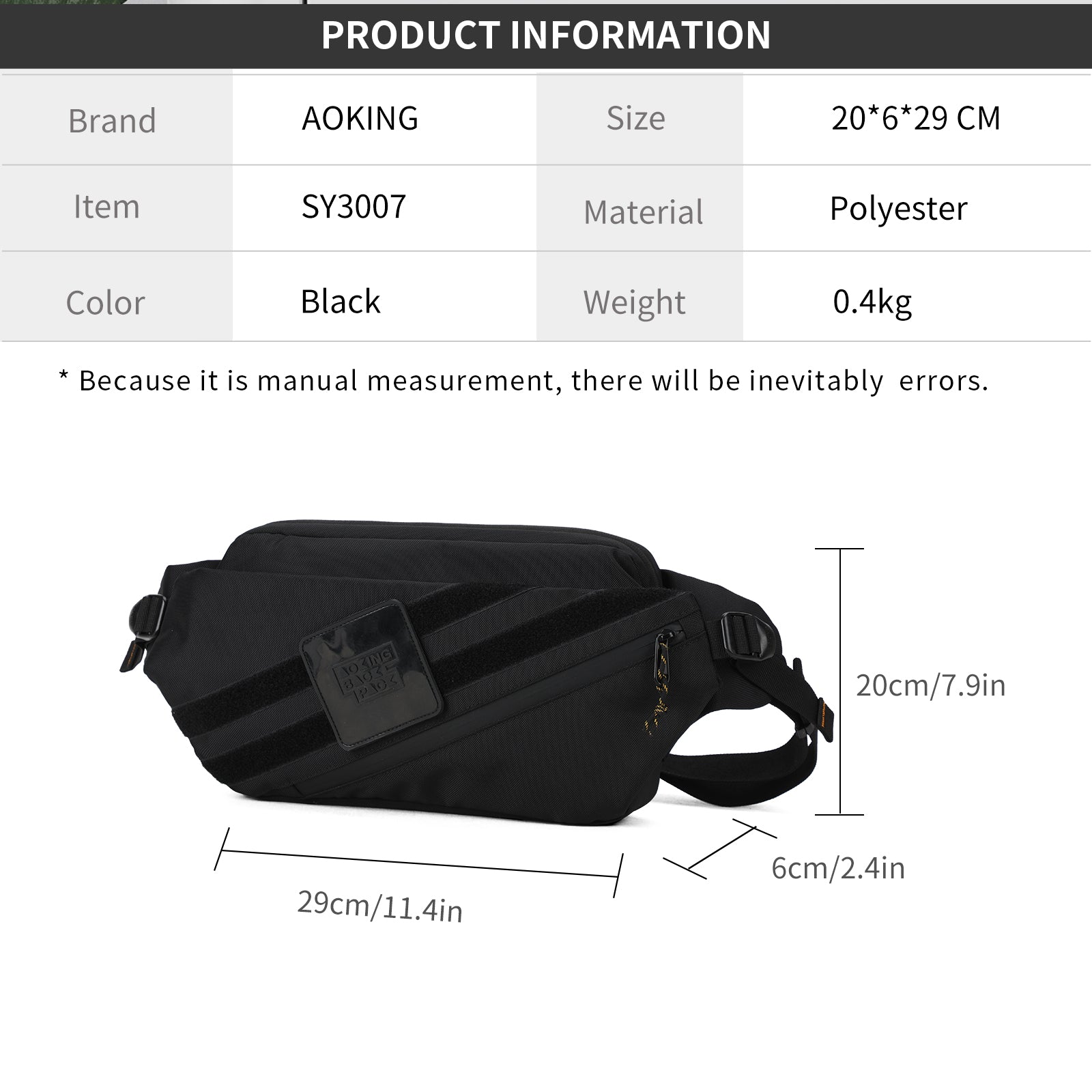 Aoking Running Bag Casual Sport Waist Bag SY3007