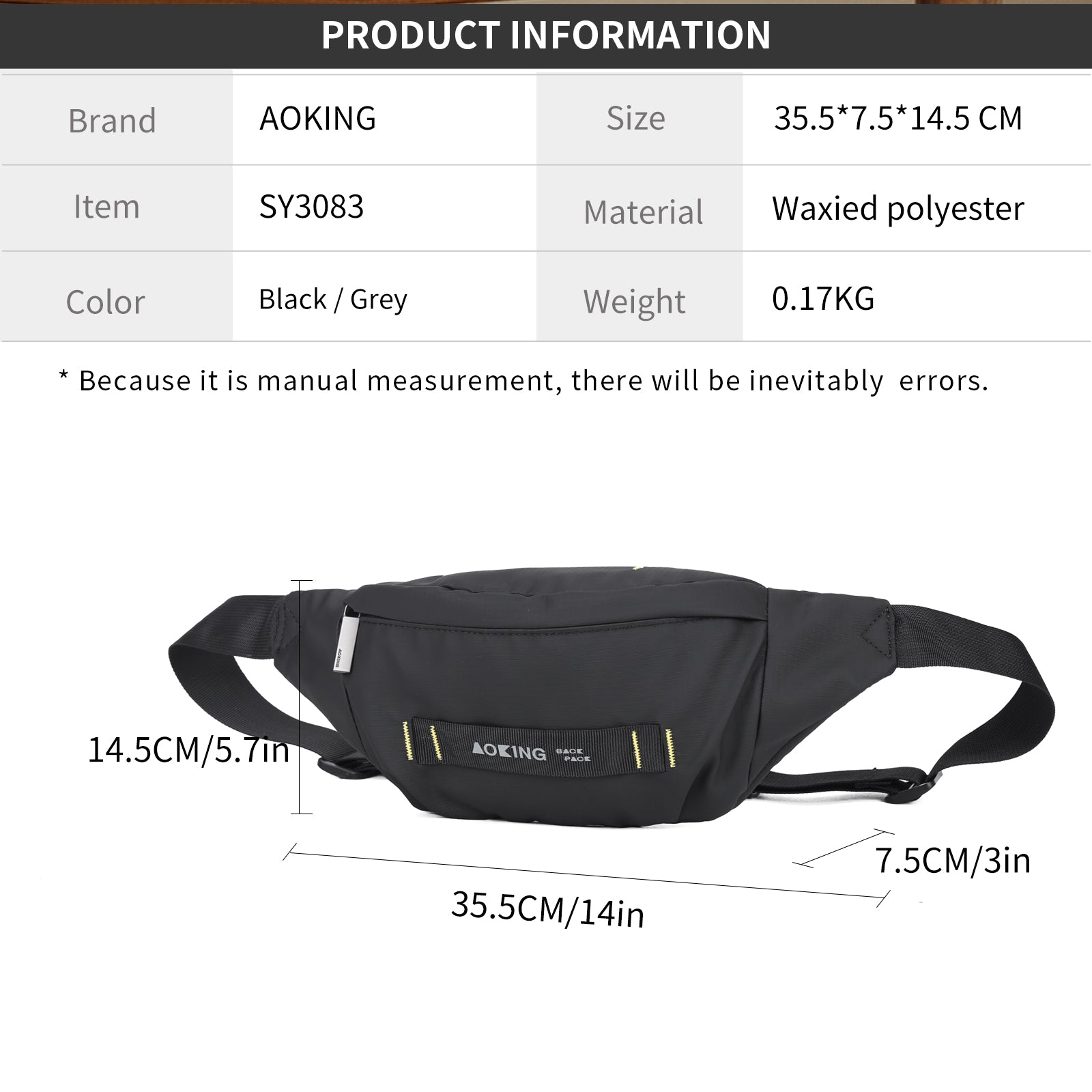 Aoking Fashion youngth Waterproof Crossbody Sling Bag SY3083