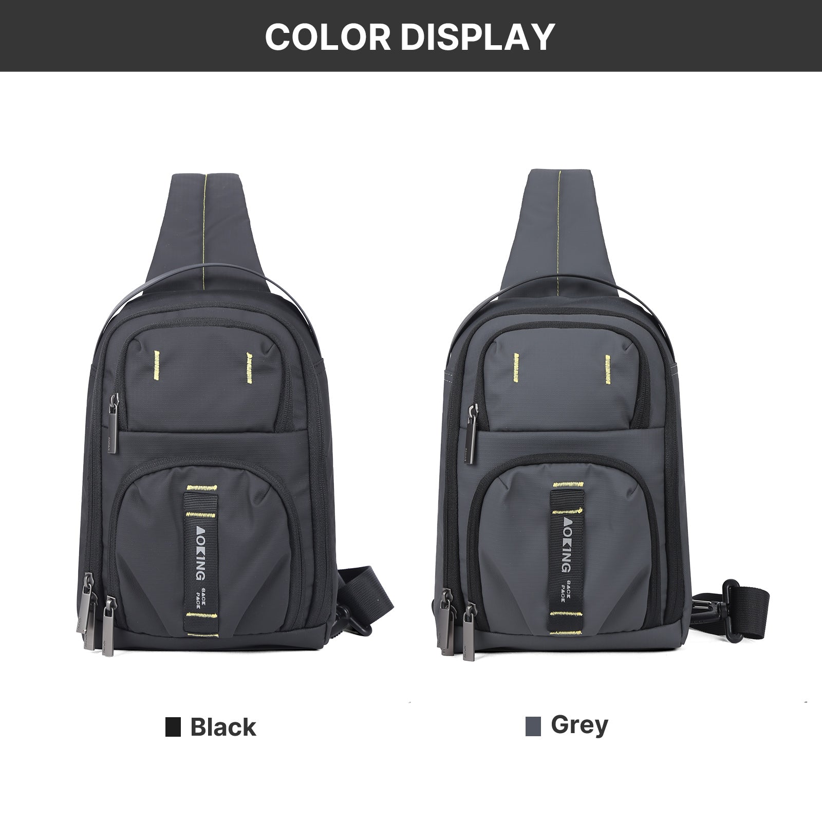 Aoking Black Fashion Men Waterproof Sling Bag SY3085-5
