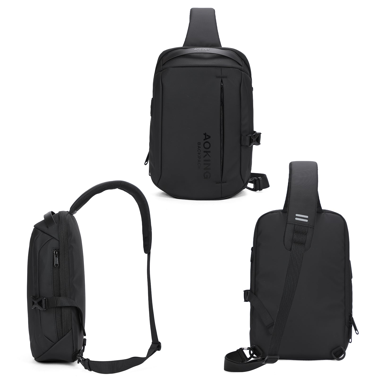 Aoking Black Fashion Men Waterproof Sling Bag SY4001