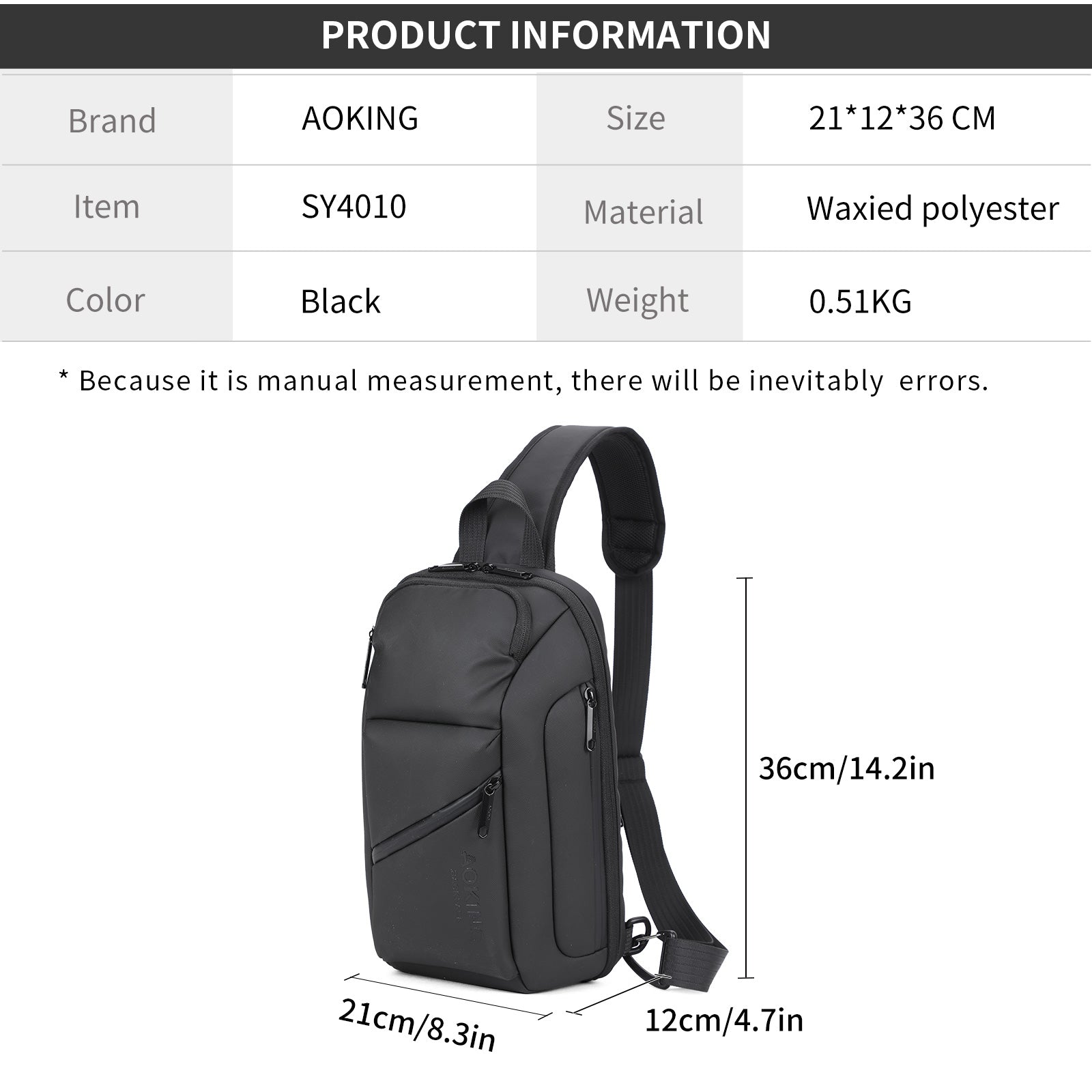 Aoking Lightweight Sport Outdoor Casual Chest Bag SY4010