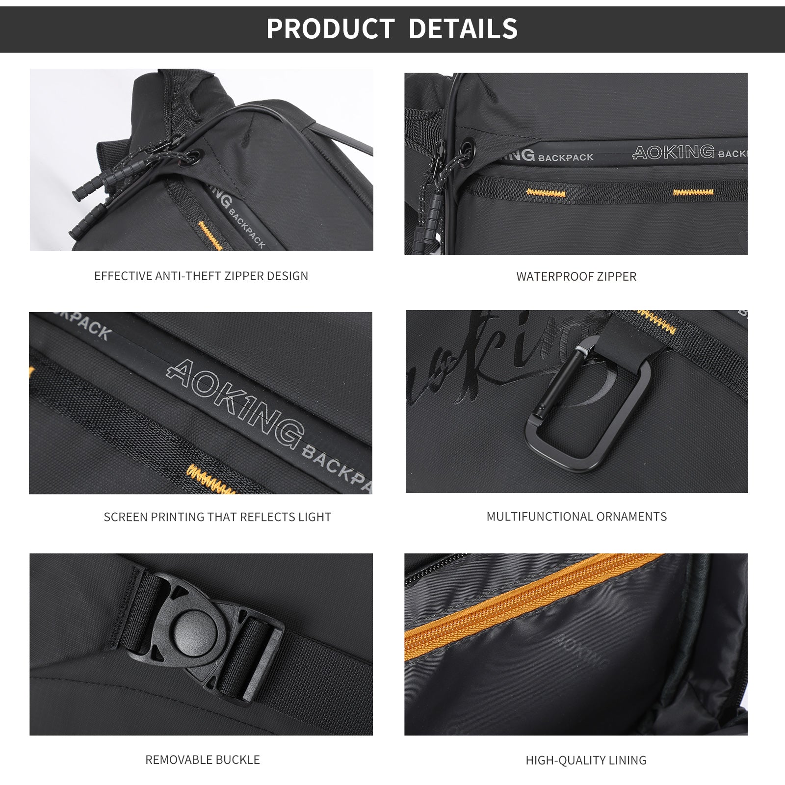 Aoking Fashion Lightweight Waterproof Waist Bag SY4071
