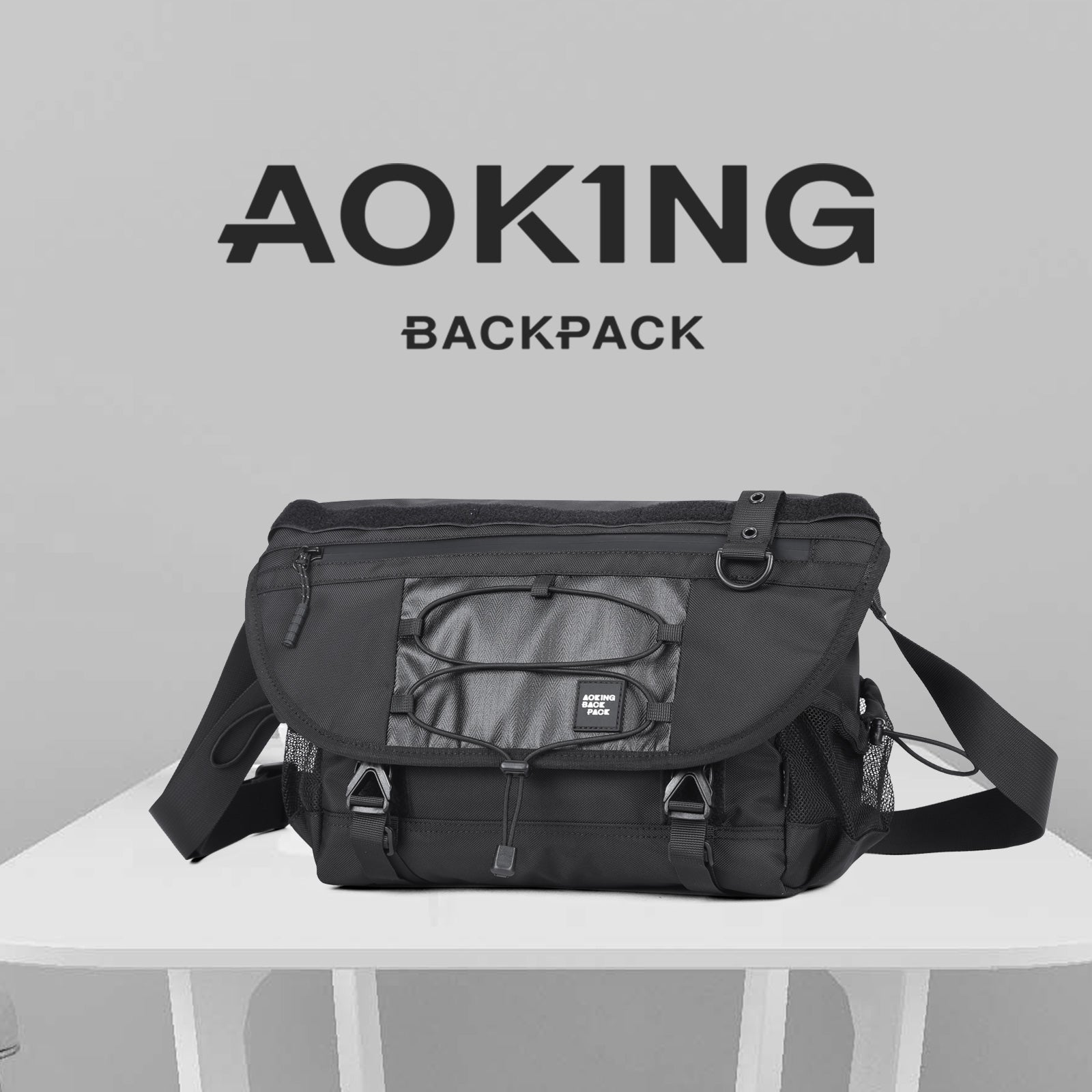 Aoking Black Fashion Men Waterproof Crossbody Sling Bag XK3034-5