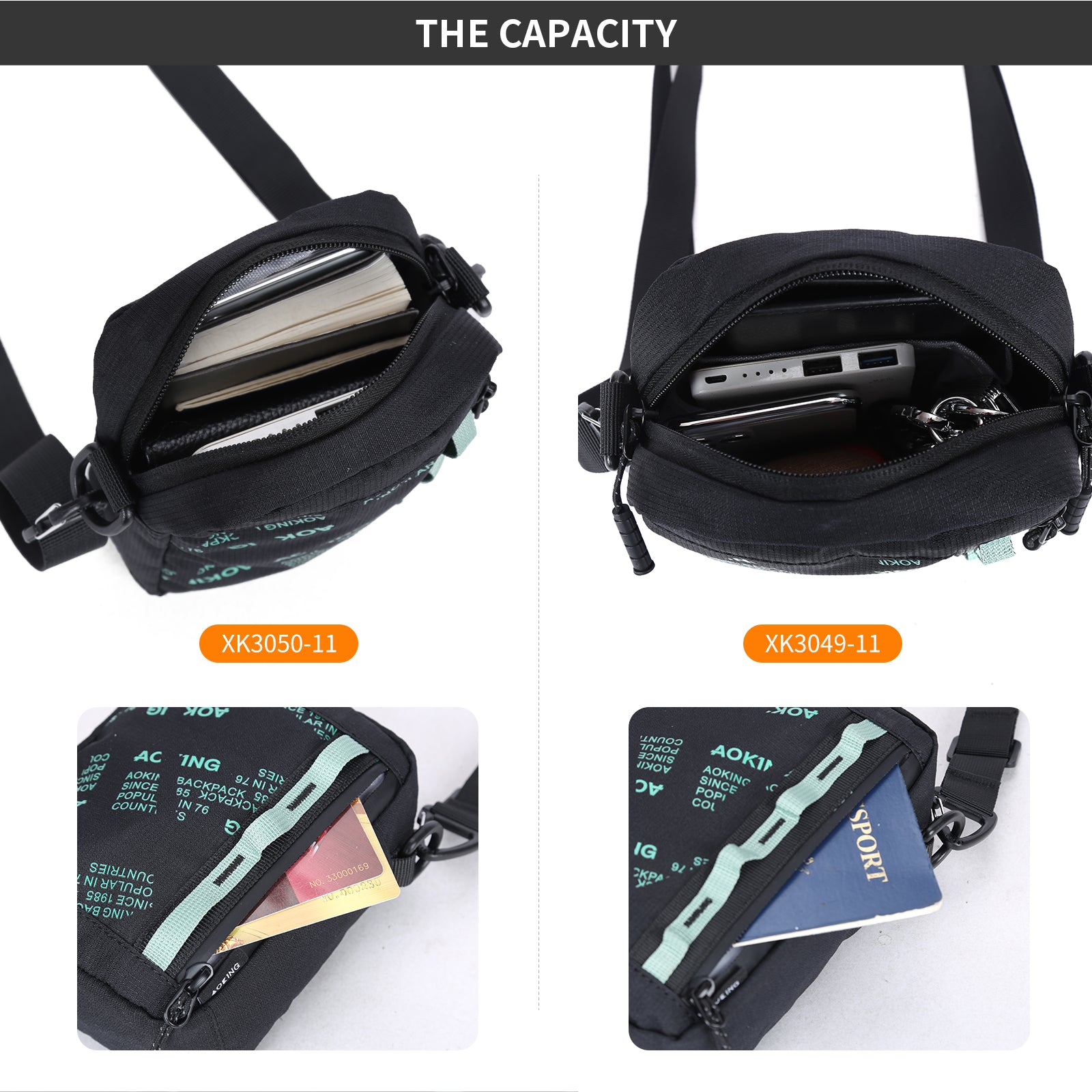 Aoking Fashion Waterproof Crossbody Shoulder Bag Sling Bag XK3049-11