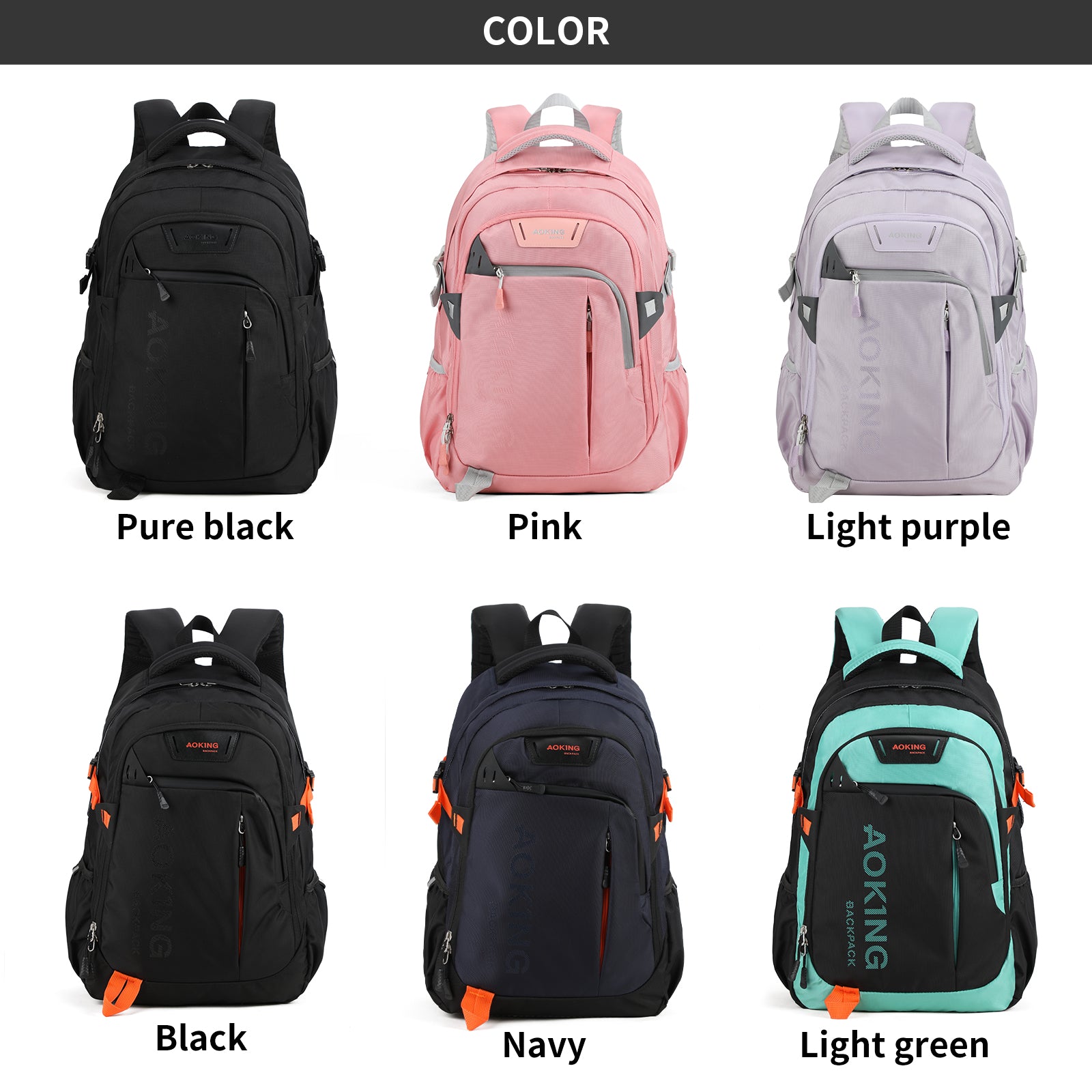 Aoking Backpack Large Capacity Casual Backpack Student Bag XN2530B