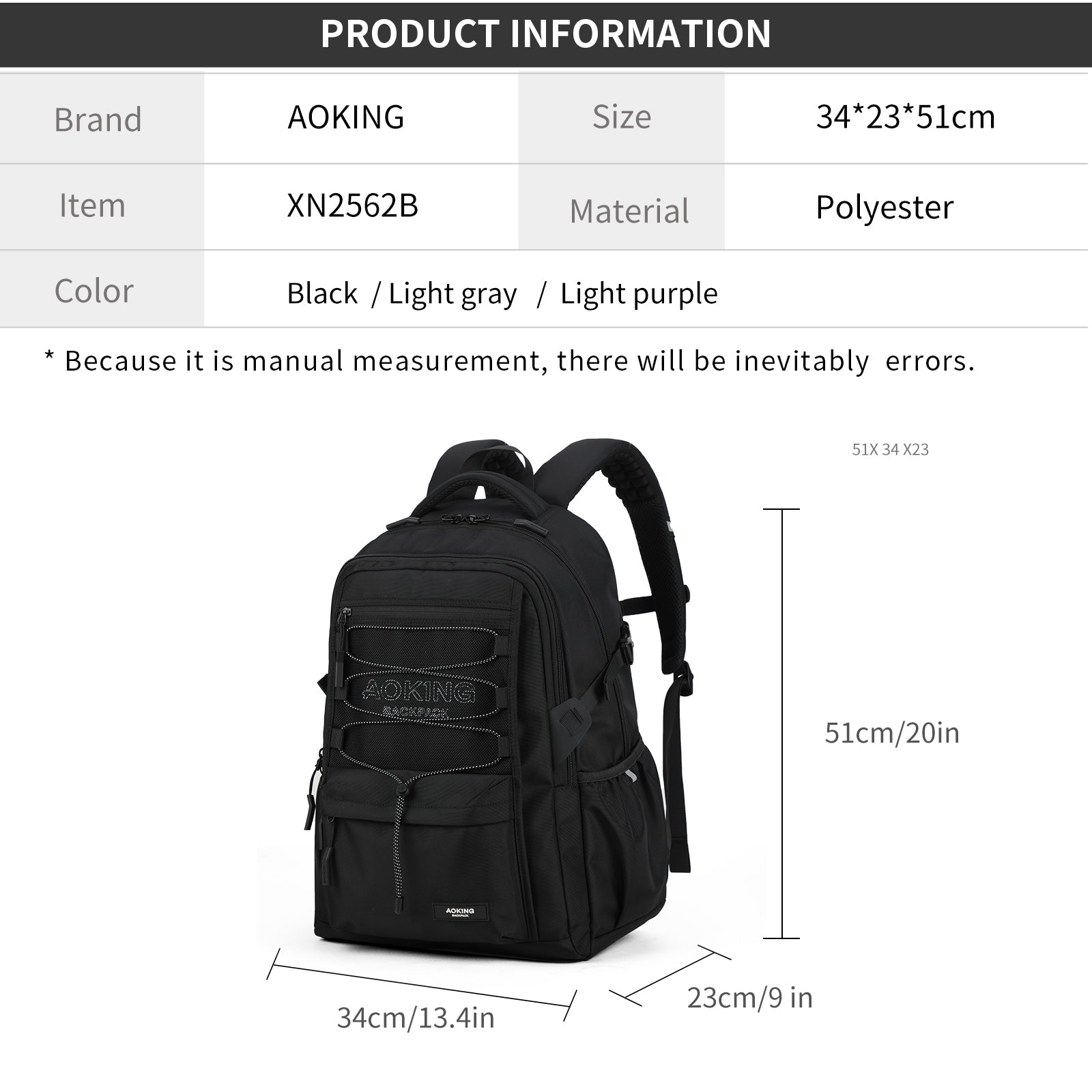 Aoking Backpack Casual Backpack Student Bag XN2562B