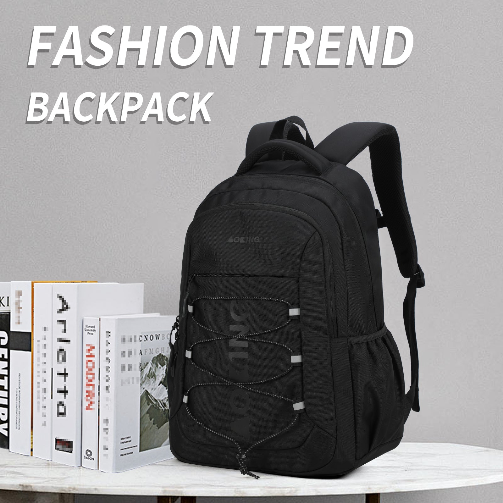 Aoking Backpack White Large Capacity Casual Backpack Student Bag XN3339