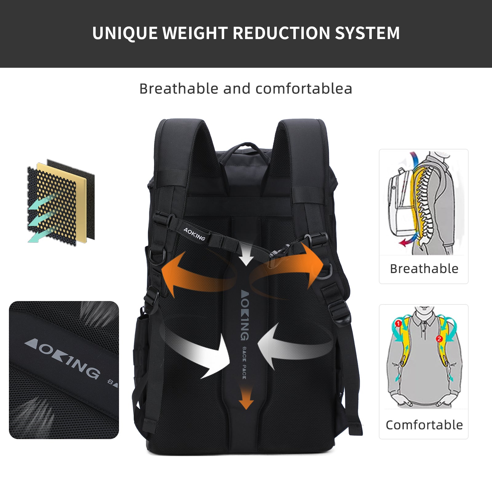 Aoking Large Capacity Fashion Casual Backpack XN3352