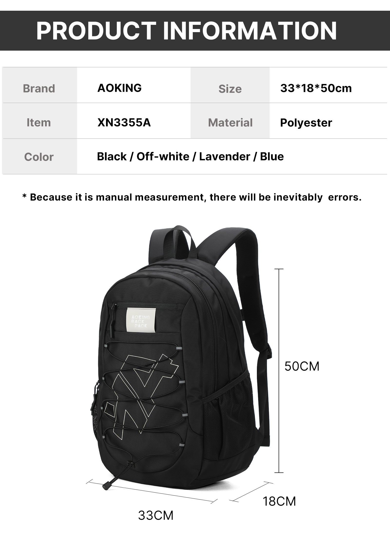 Aoking Backpack Casual Backpack Student Bag XN3355A