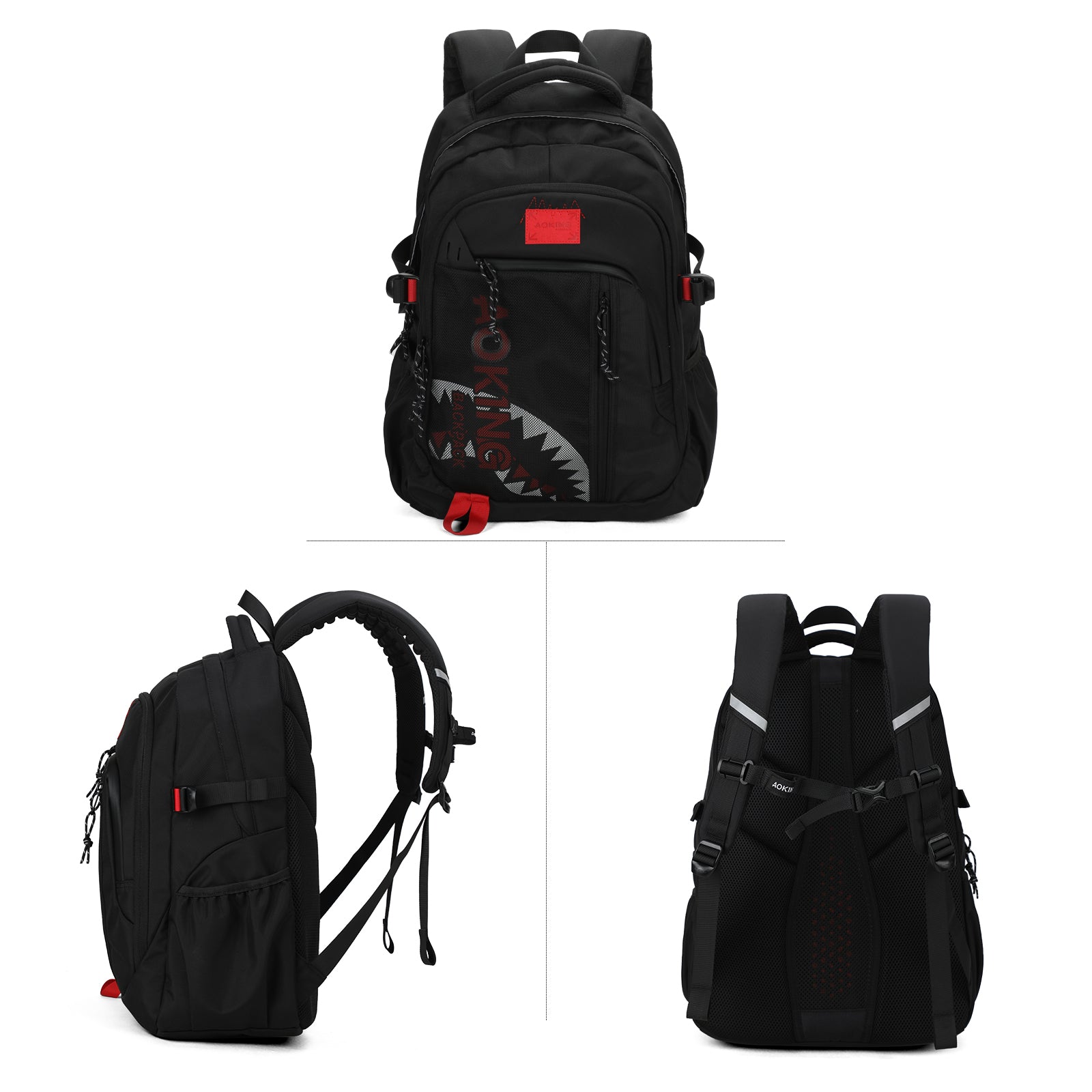 Aoking Backpack Big Shark Casual Backpack Student Bag XN3358