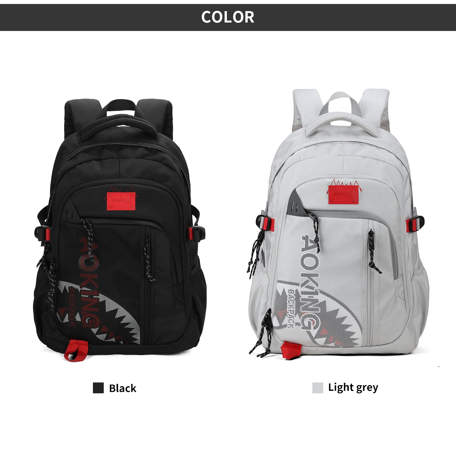 Aoking Backpack Big Shark Casual Backpack Student Bag XN3358