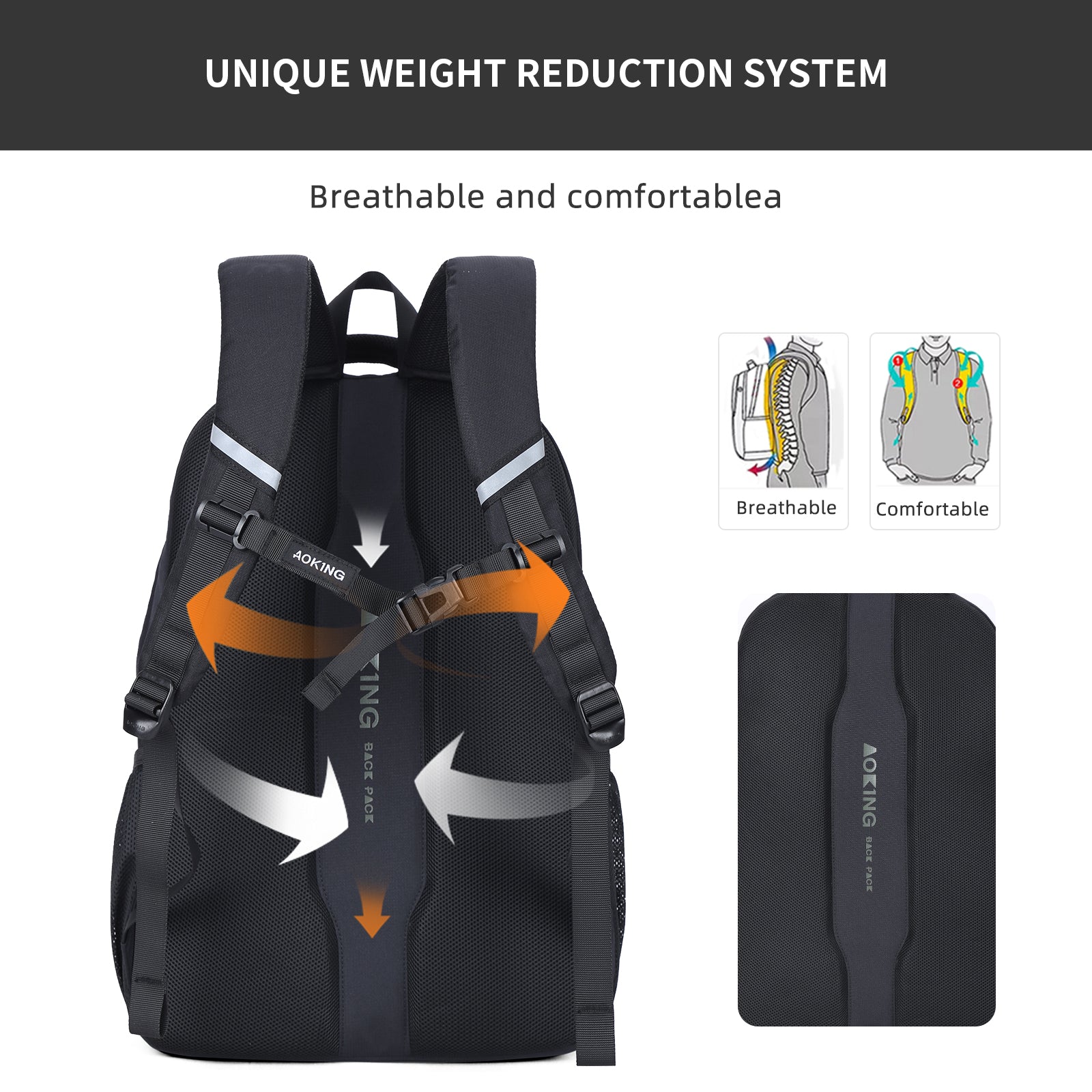 Aoking Backpack Casual Backpack Student Bag XN3376A-5