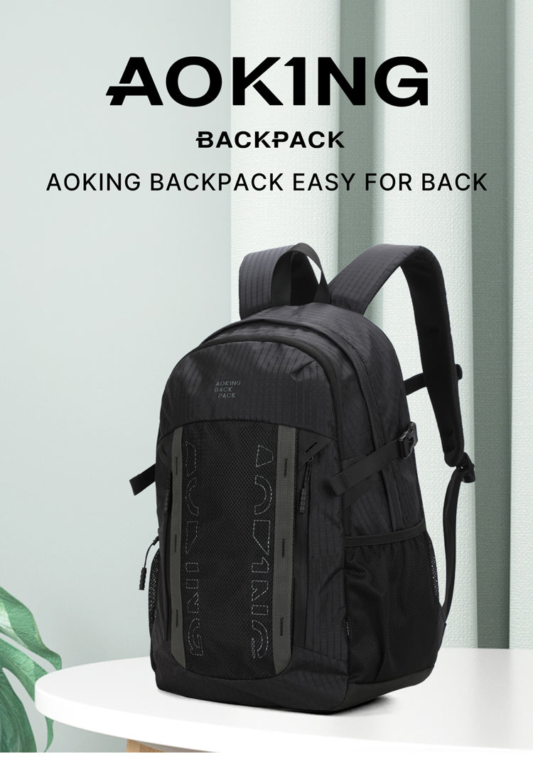 Aoking Backpack Black Casual Backpack Student Bag XN3377