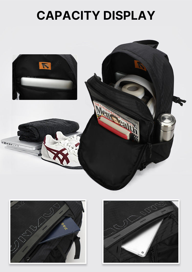 Aoking Backpack Black Casual Backpack Student Bag XN3377