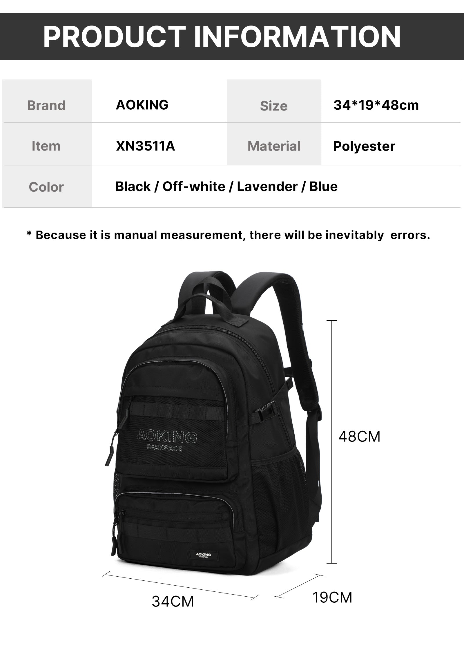 Aoking Backpack Casual Backpack Student Bag XN3511A