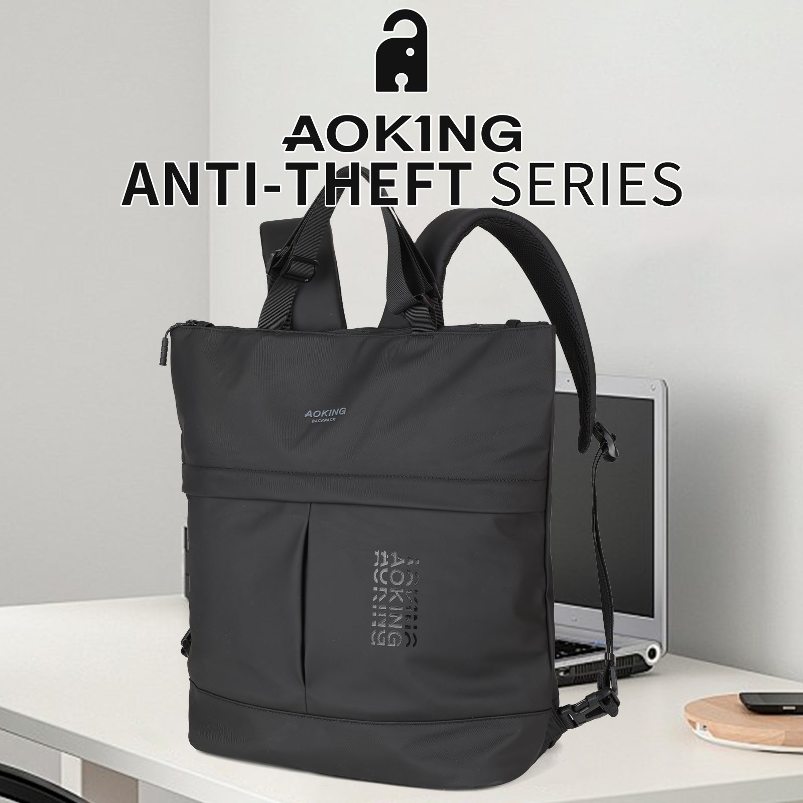 Aoking Lightweight Casual Anti-Theft Backpack Laptop Backpack XN41458F